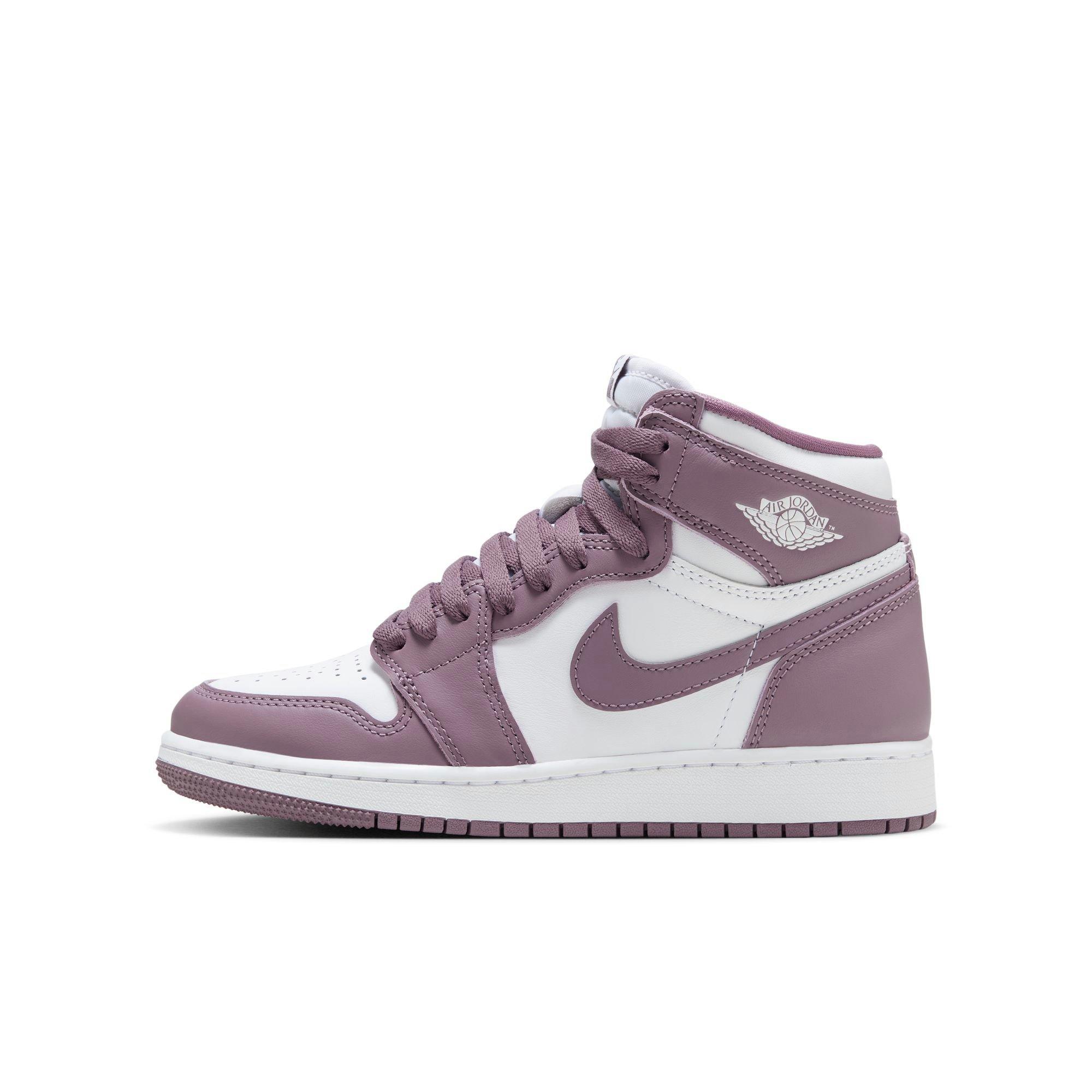 Jordan 1 Retro High OG "Mauve" Grade School Kids' Shoe - WHITE/SKY J MAUVE Thumbnail View 5