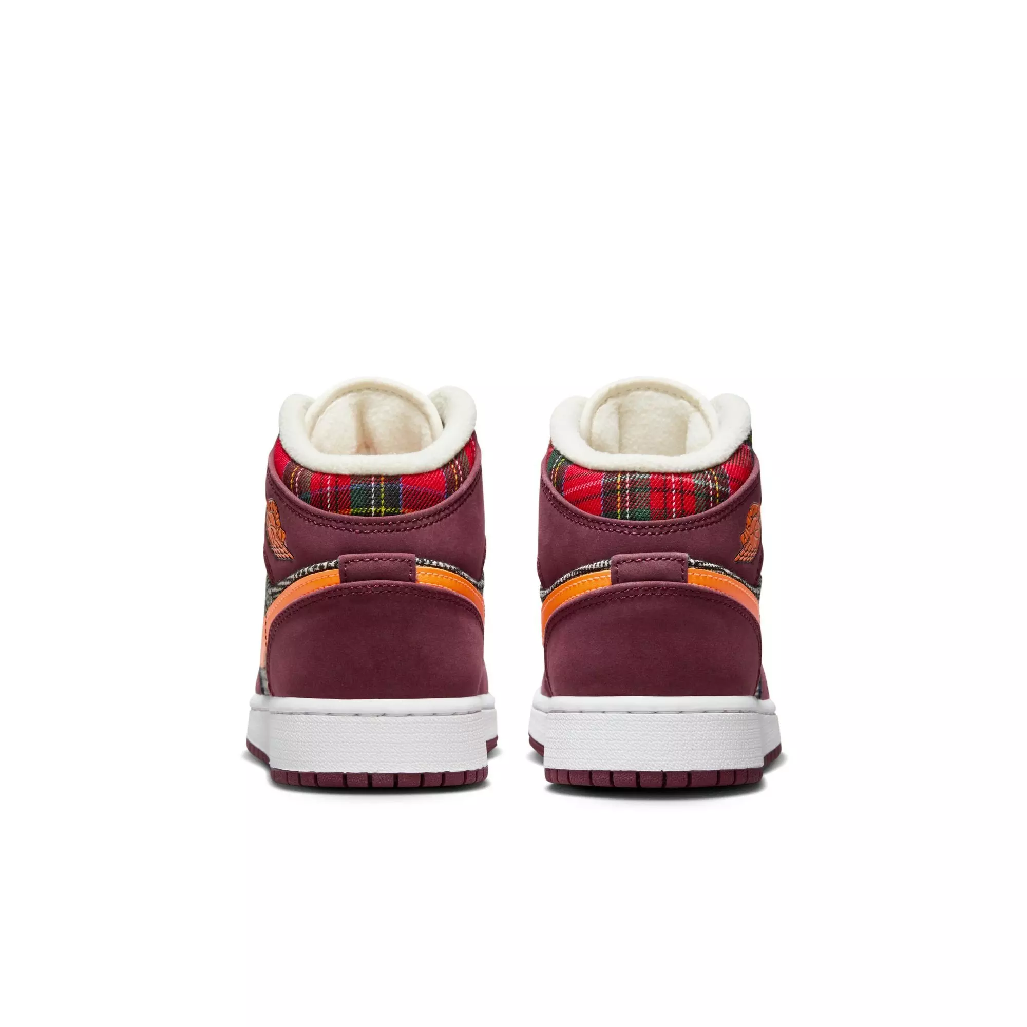 Jordan 1 Mid SE "Night Maroon/Total Orange/Black/White" Grade School Kids' Shoe - BLACK/ORANGE