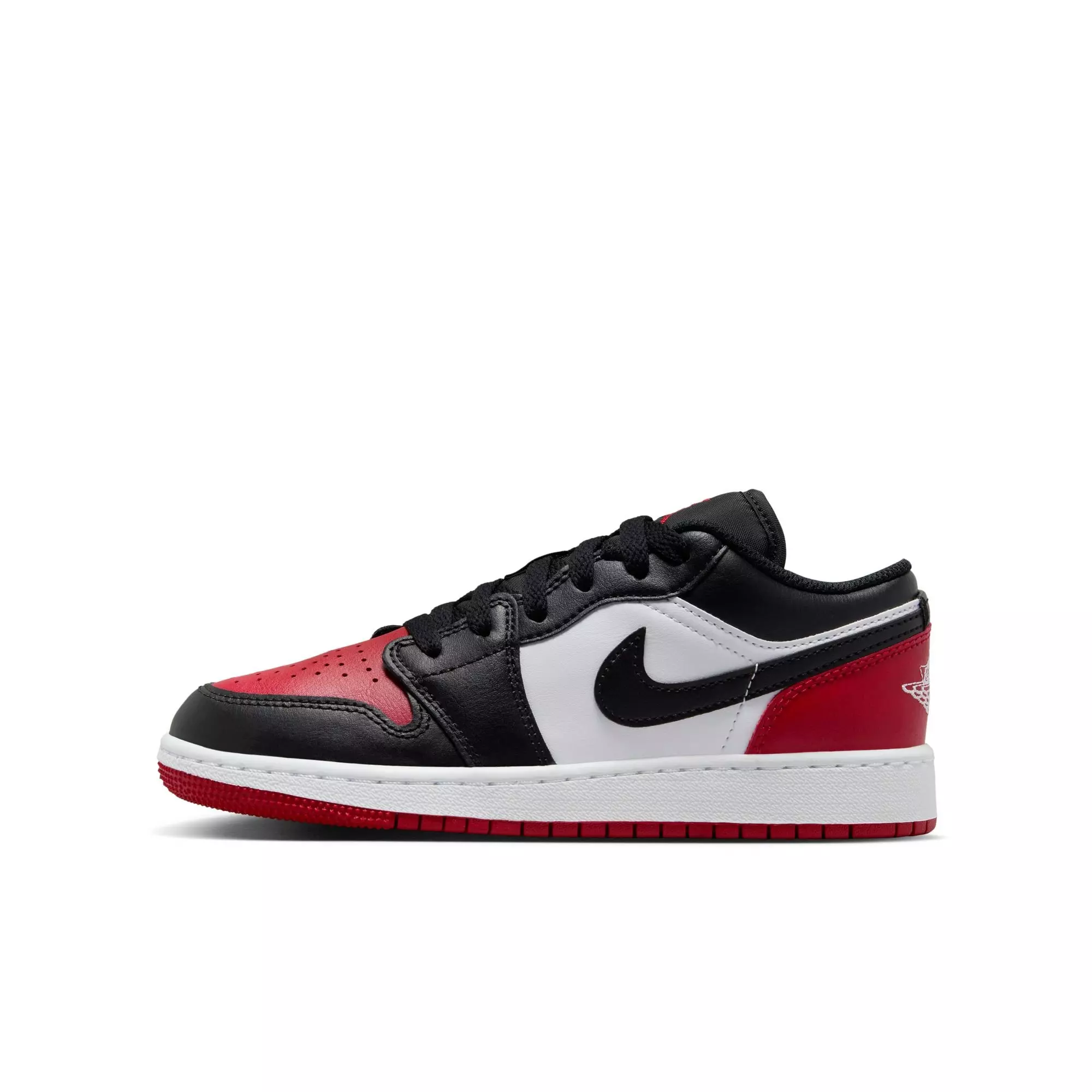 Jordan 1 Low "Black/Gym Red/White" Grade School Boys' Shoe - BLACK/RED/WHITE