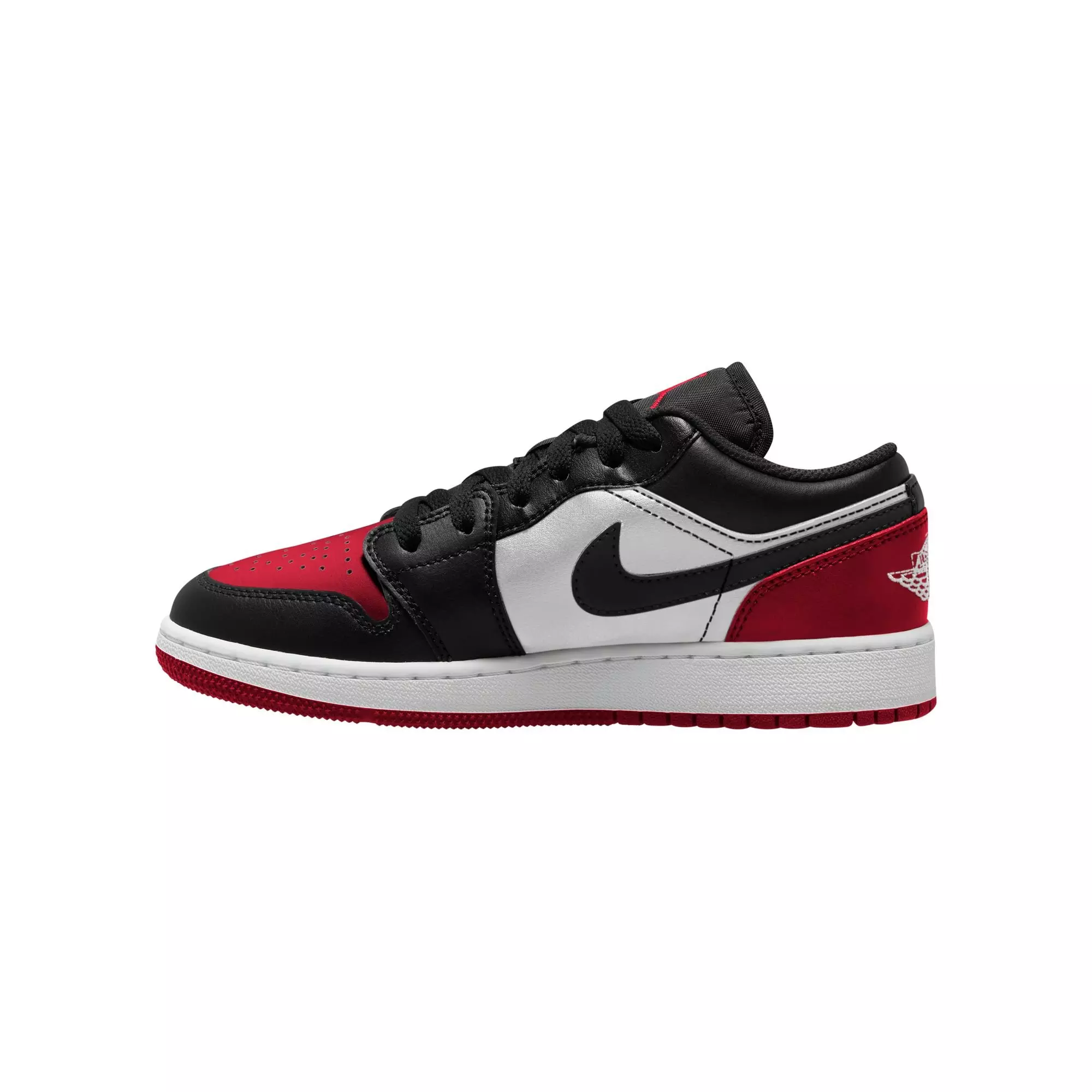 Jordan 1 Low "Black/Gym Red/White" Grade School Boys' Shoe - BLACK/RED/WHITE