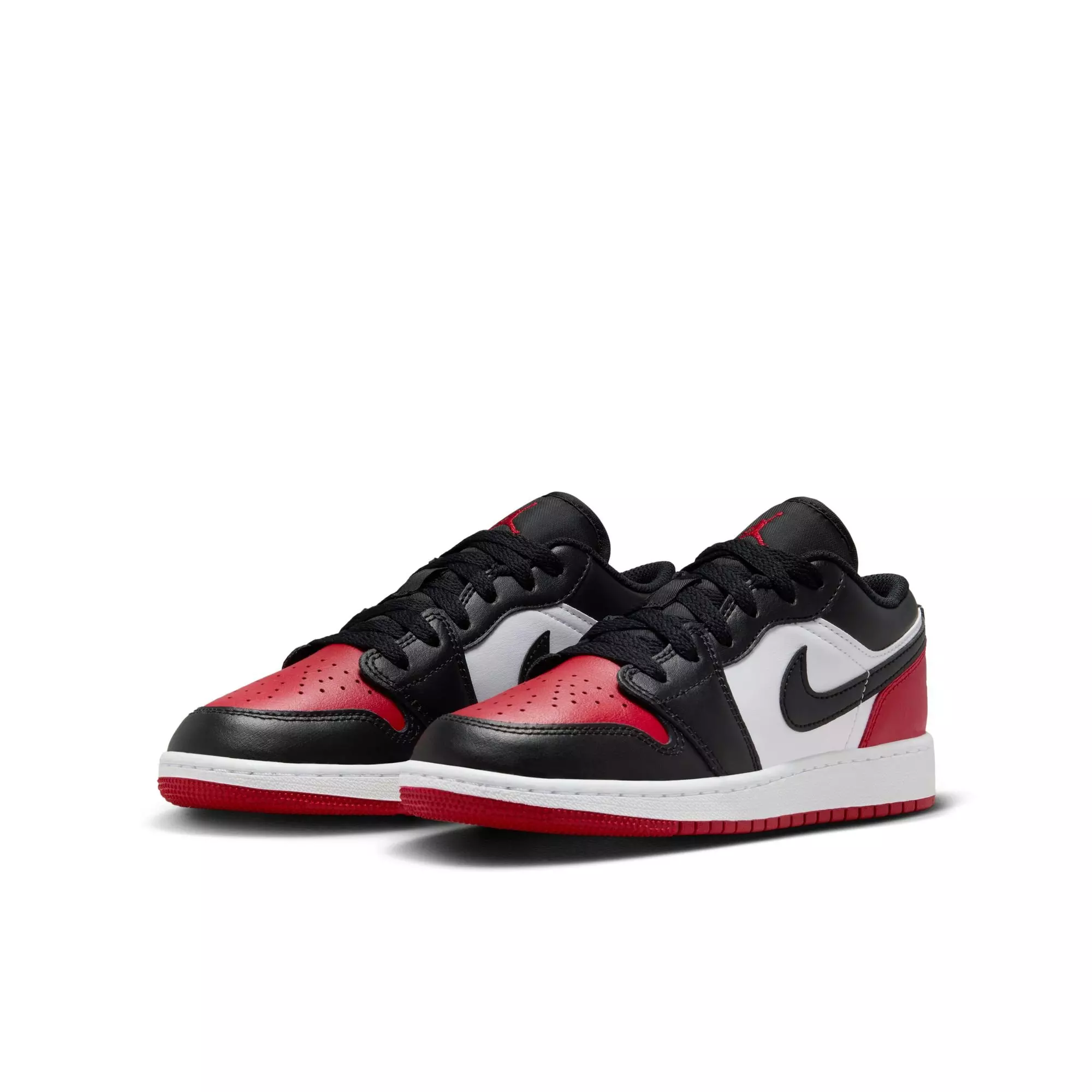 Jordan 1 Low "Black/Gym Red/White" Grade School Boys' Shoe - BLACK/RED/WHITE