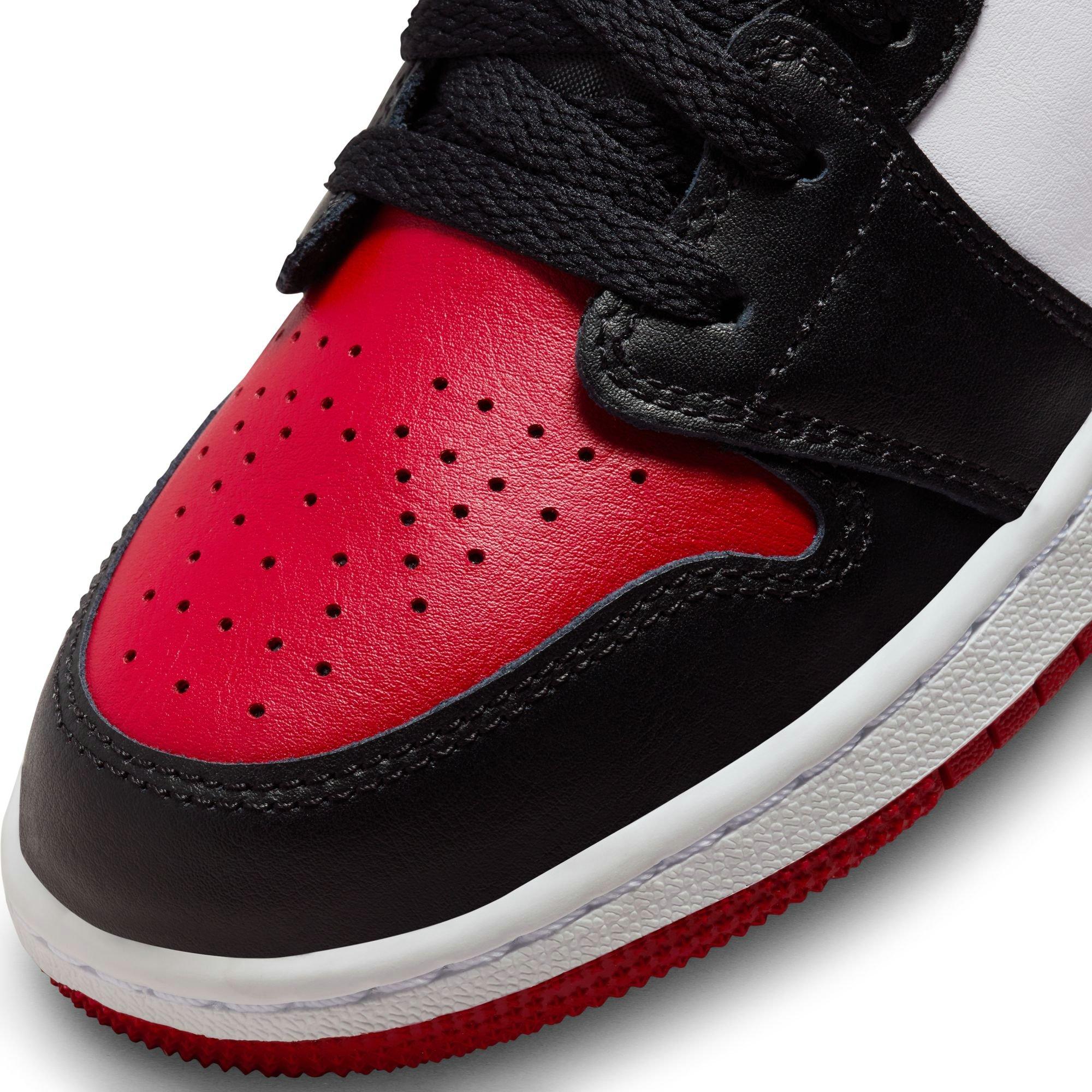 Jordan 1 Low Bred Grade School Boys' "Black/Gym Red/White" Shoe