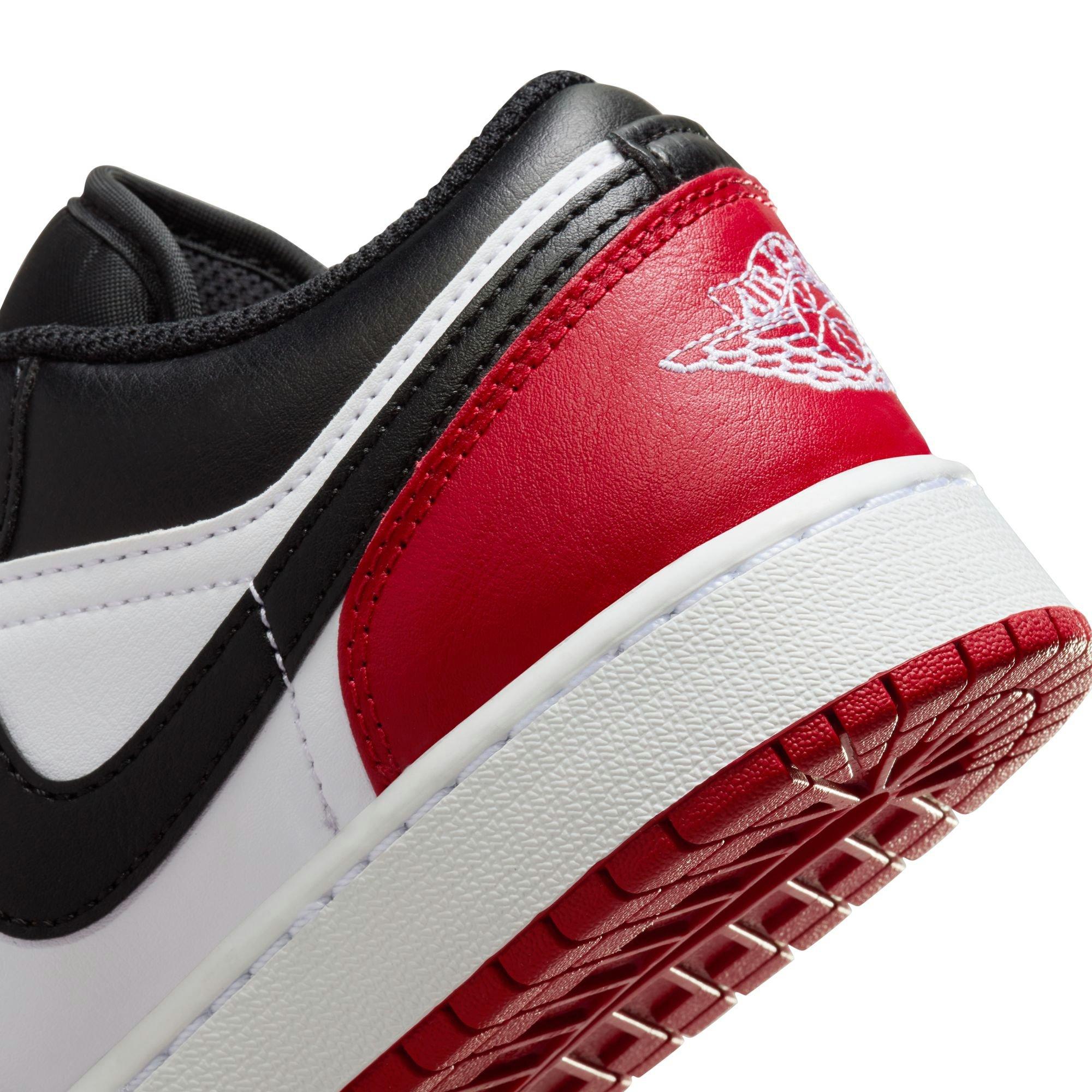 Jordan 1 Low Bred Grade School Boys' "Black/Gym Red/White" Shoe