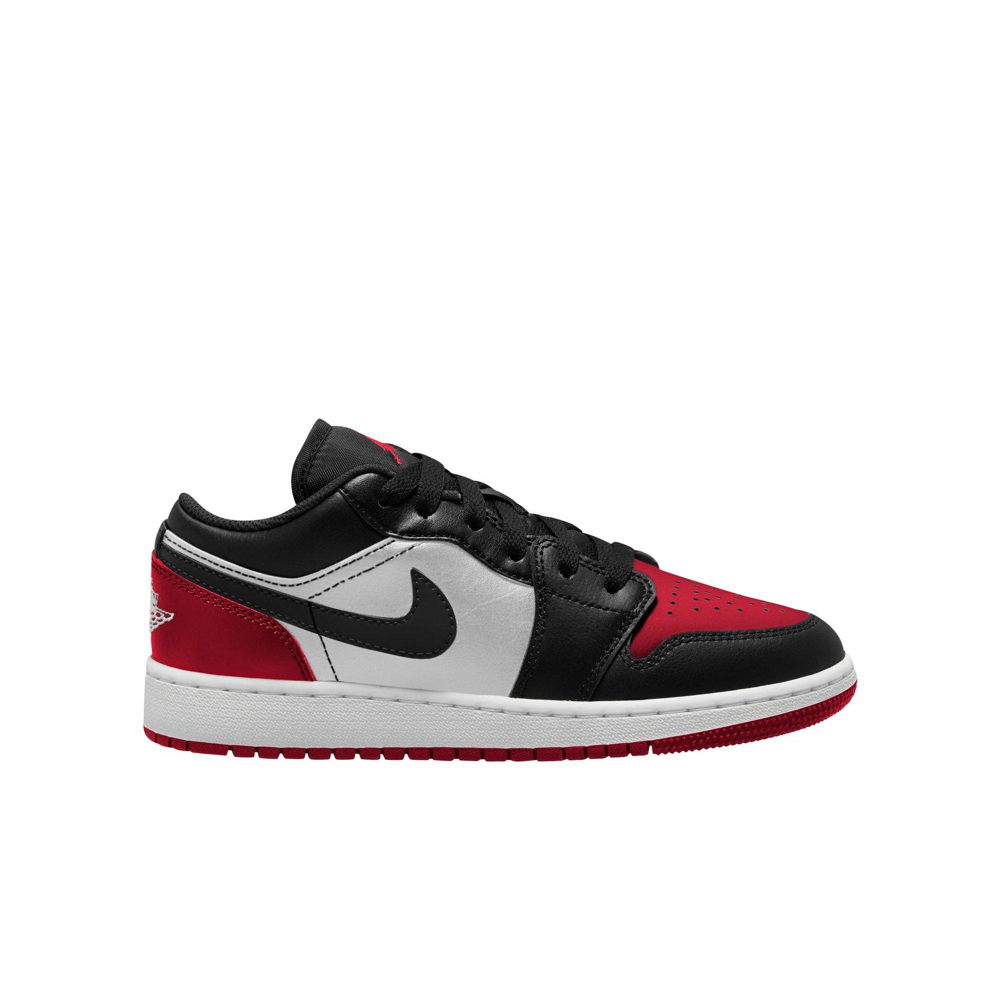 Nike Air Force 1 Black/University Red Grade School Boys' Shoe - Hibbett