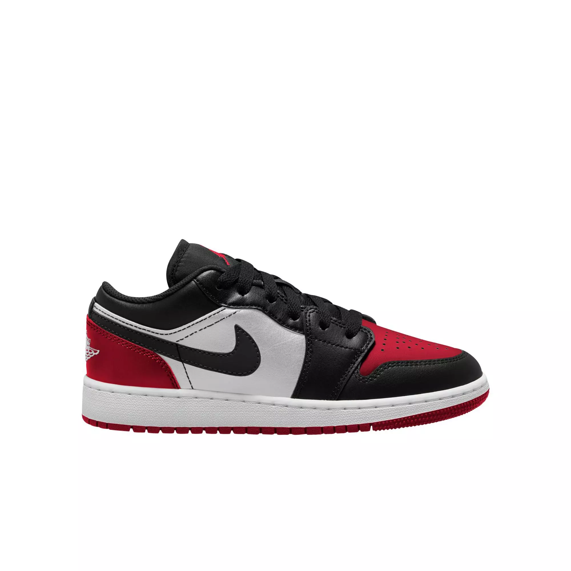Jordan 1 Low "Black/Gym Red/White" Grade School Boys' Shoe - BLACK/RED/WHITE