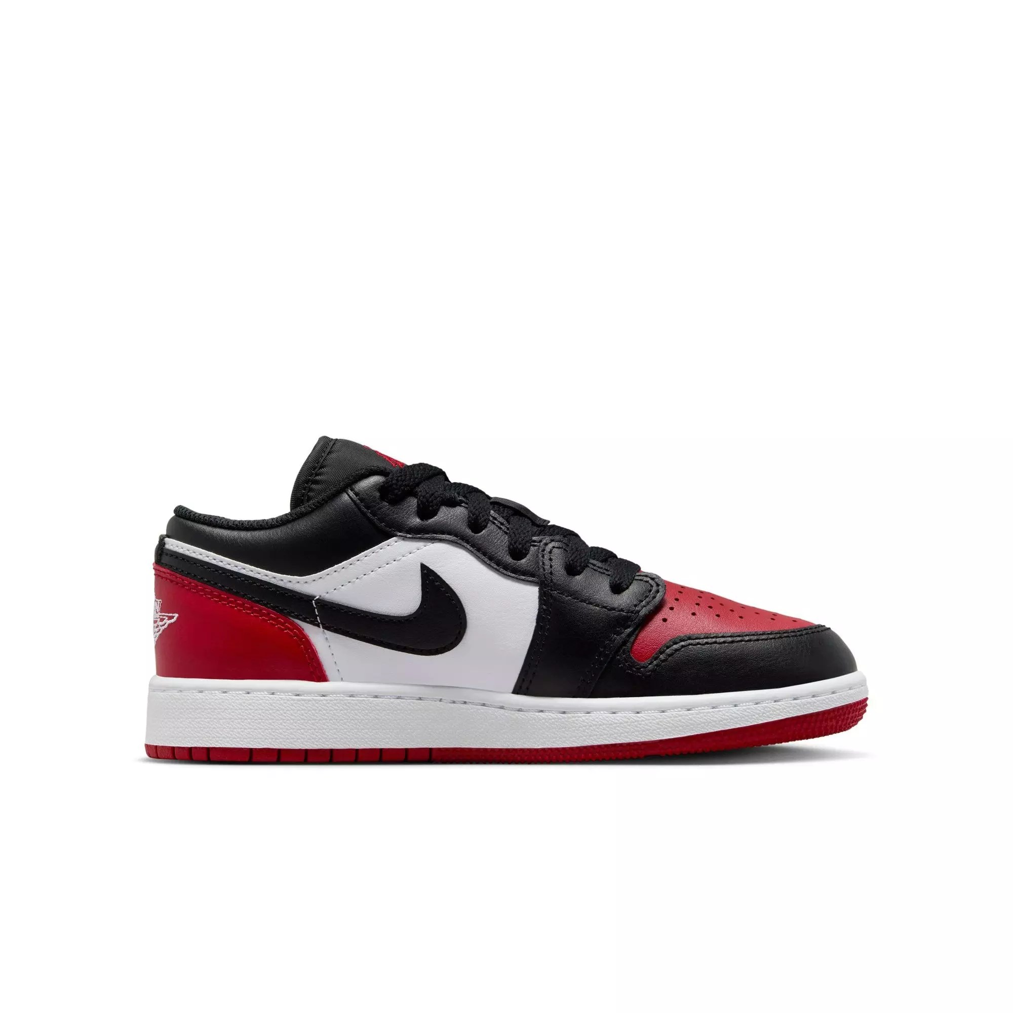 Jordan 1 Low "Black/Gym Red/White" Grade School Boys' Shoe - BLACK/RED/WHITE