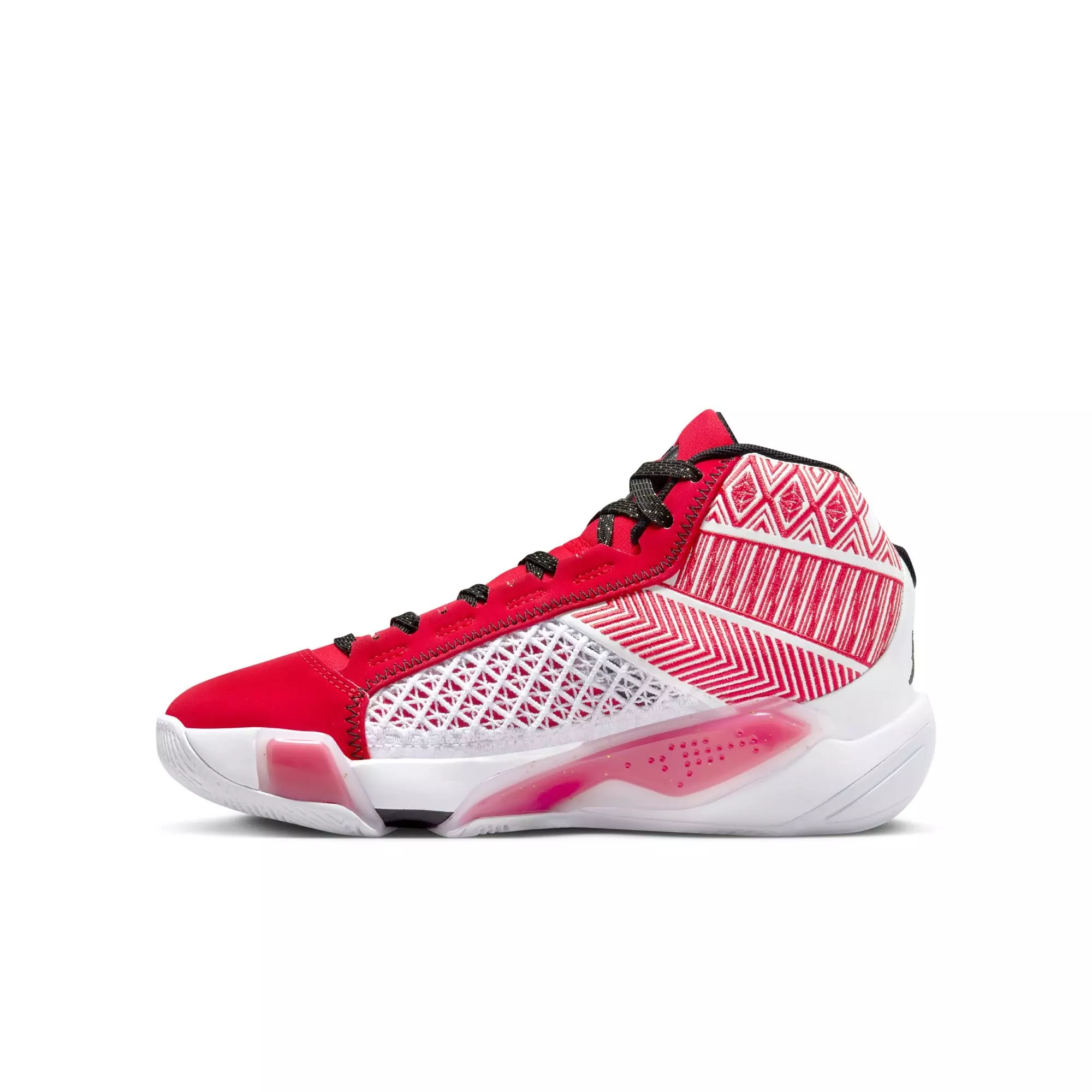 Jordan XXXVIII "University Red" Grade School Kids' Basketball Shoe - WHITE/BLACK/UNIVERSITY RED