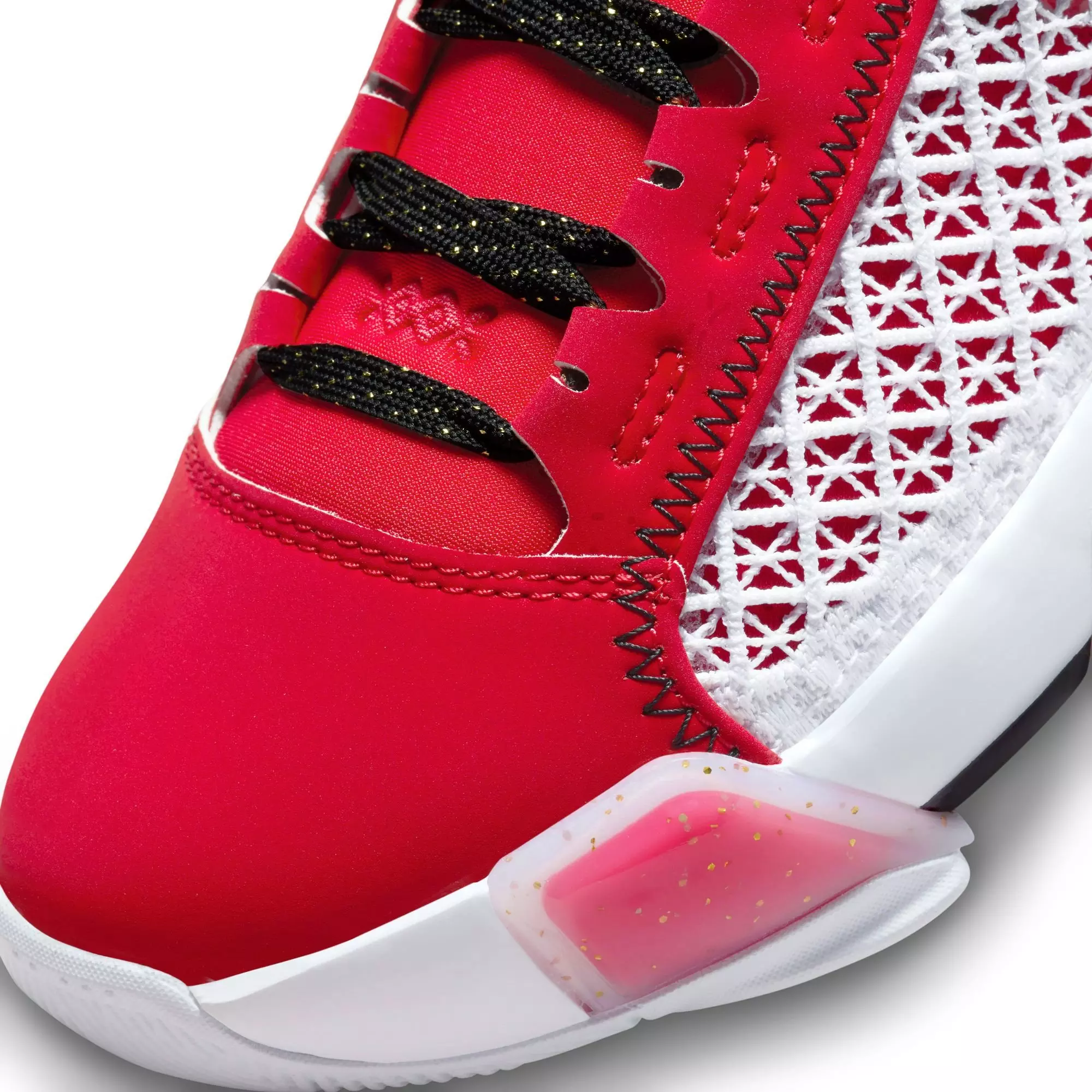 Jordan XXXVIII "University Red" Grade School Kids' Basketball Shoe - WHITE/BLACK/UNIVERSITY RED