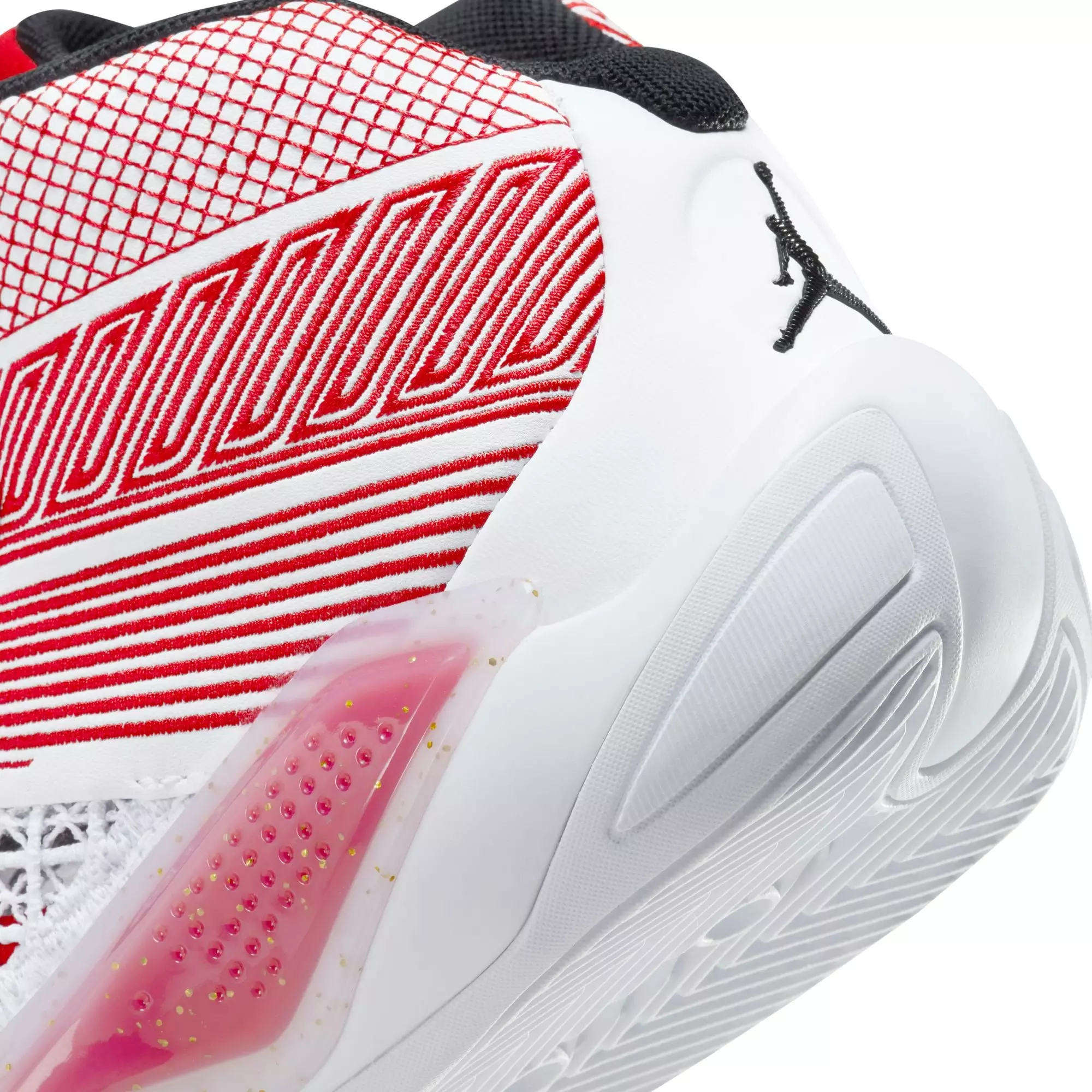 Jordan XXXVIII "University Red" Grade School Kids' Basketball Shoe - WHITE/BLACK/UNIVERSITY RED