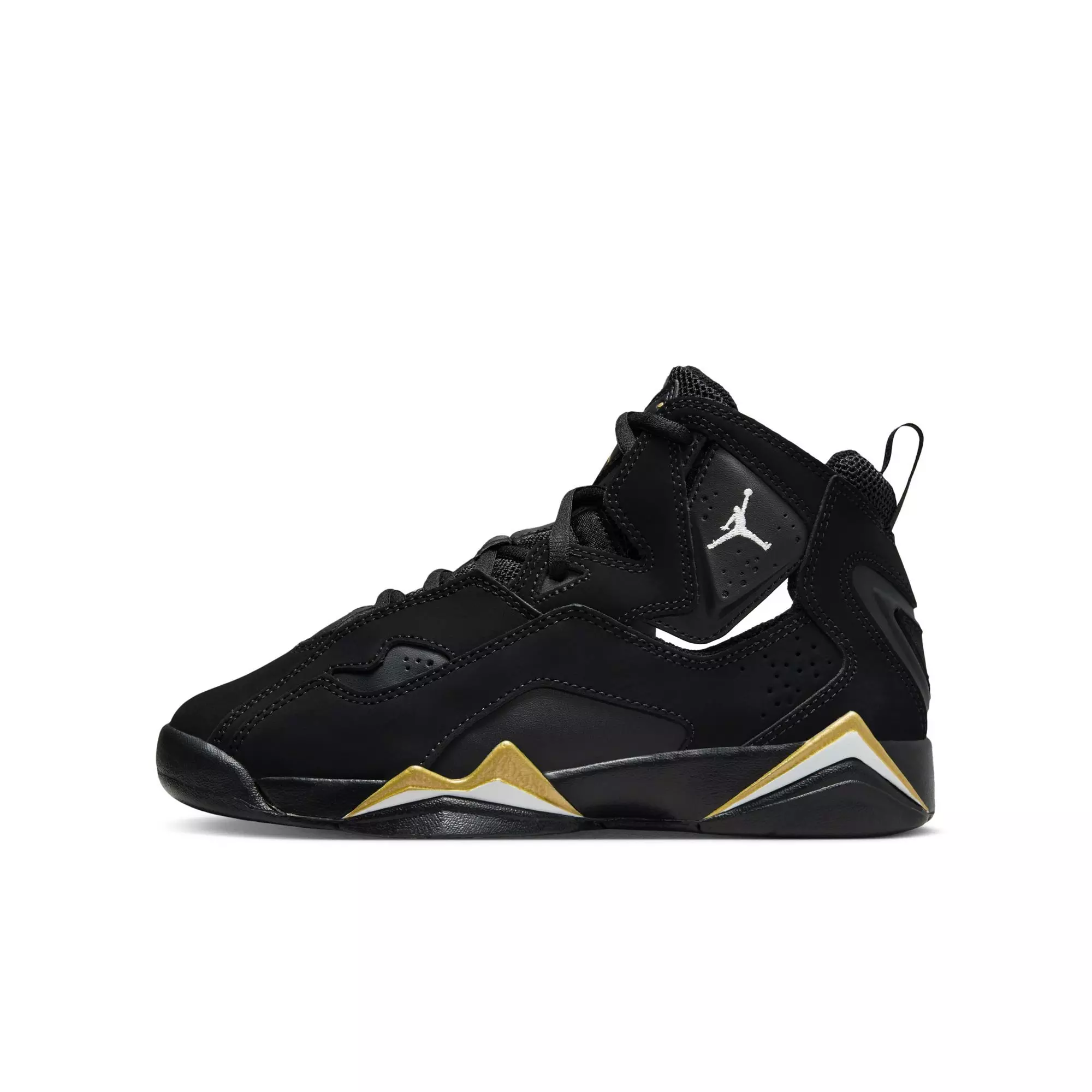 Jordan True Flight "Black/White/Metallic Gold" Grade School Boys' Shoe - BLACK/GOLD