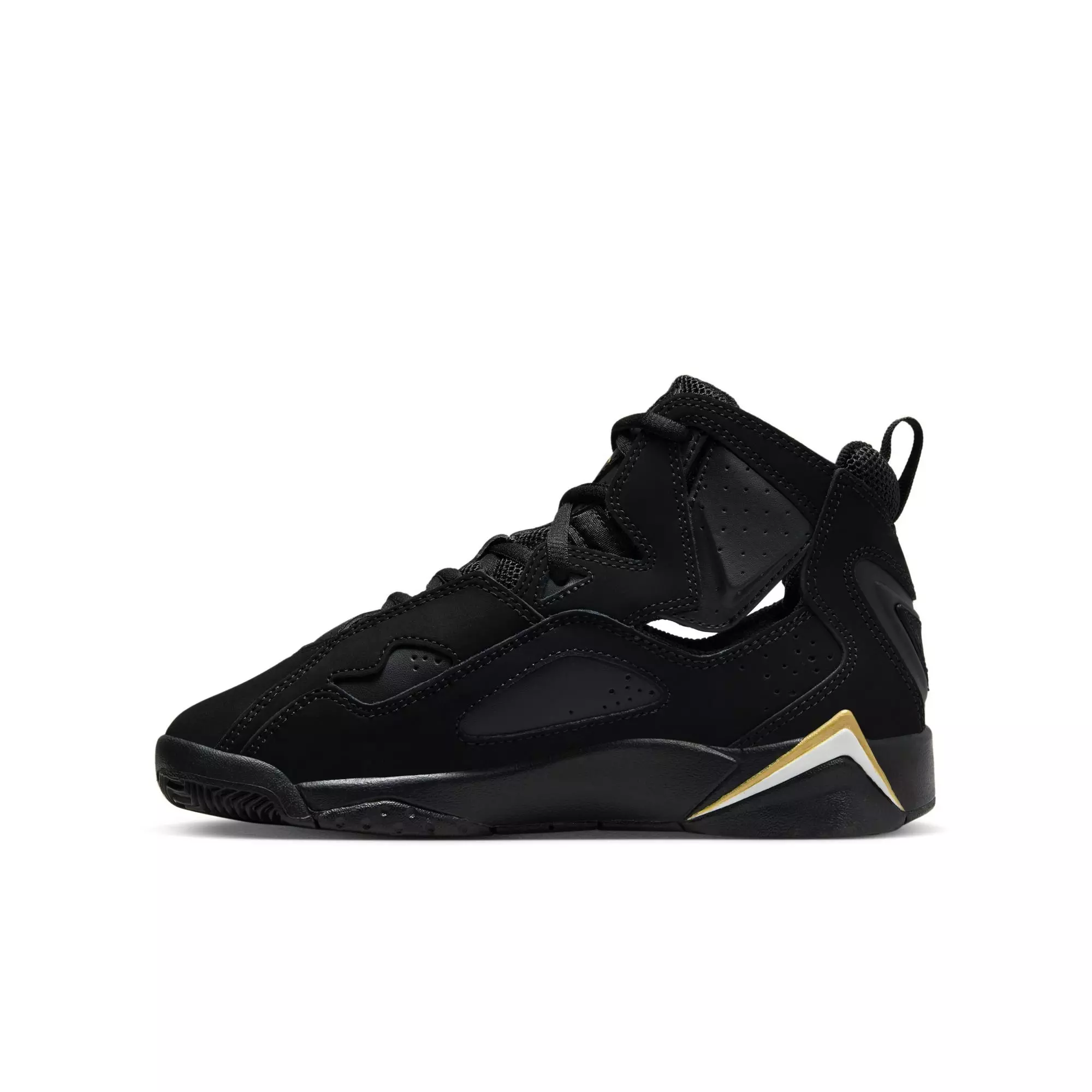 Jordan True Flight "Black/White/Metallic Gold" Grade School Boys' Shoe - BLACK/GOLD