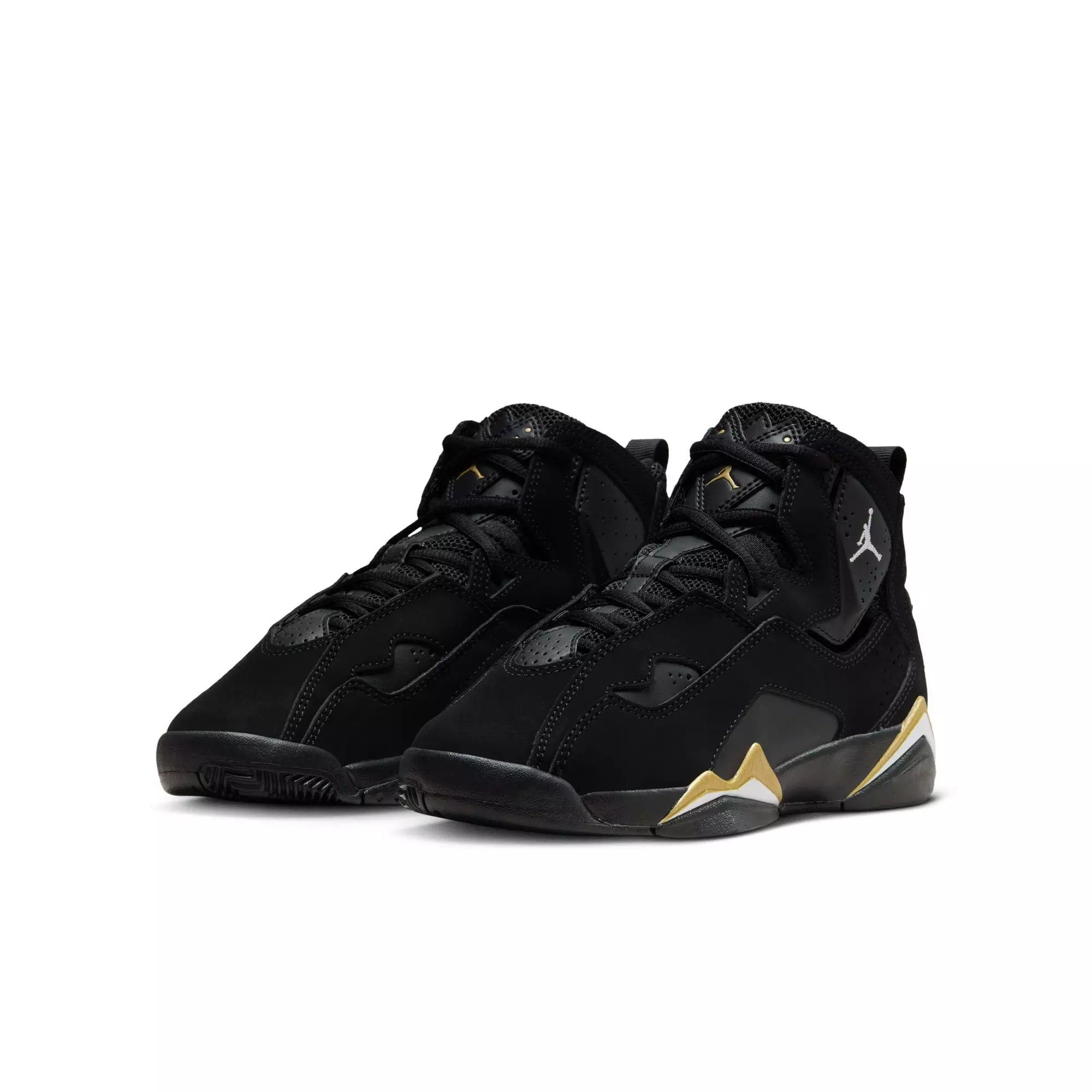 Jordan True Flight "Black/White/Metallic Gold" Grade School Boys' Shoe - BLACK/GOLD