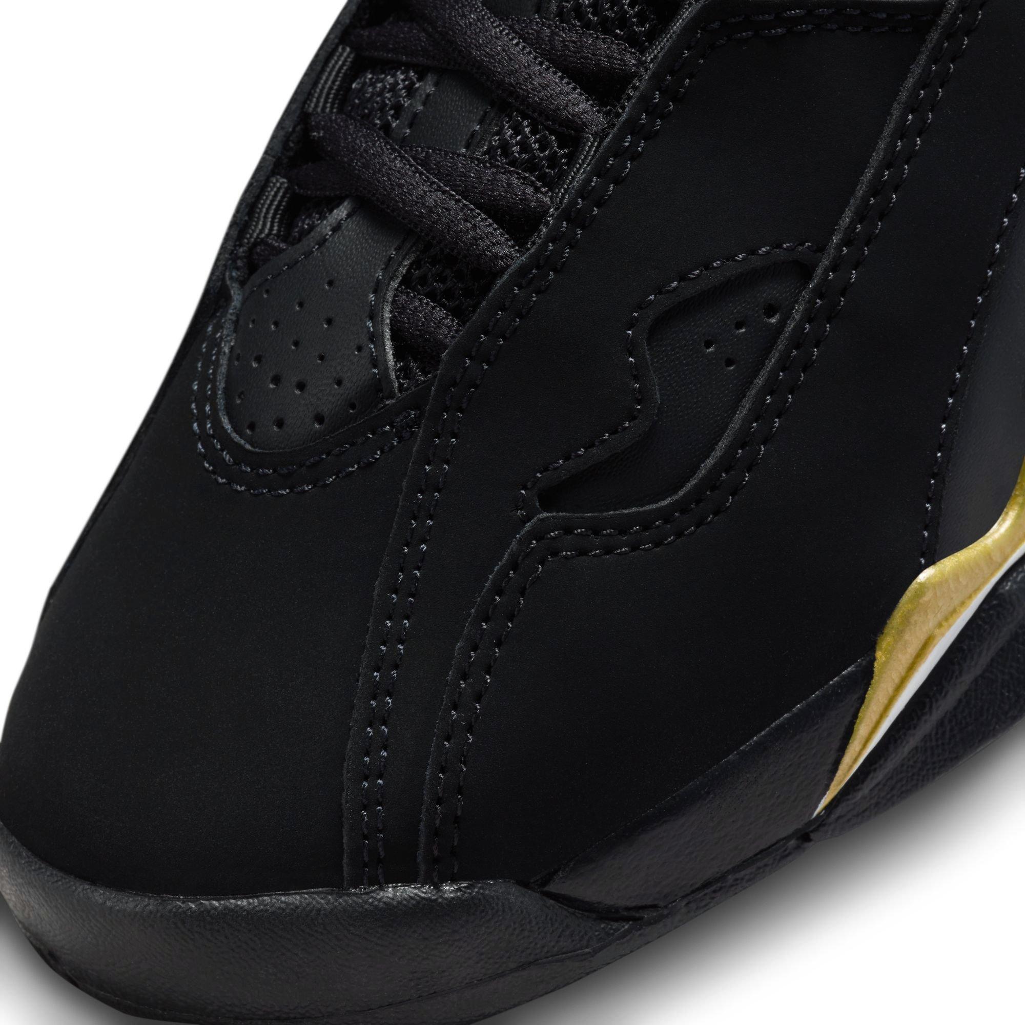 Jordan True Flight "Black/White/Metallic Gold" Grade School Boys' Shoe - BLACK/GOLD Thumbnail View 9