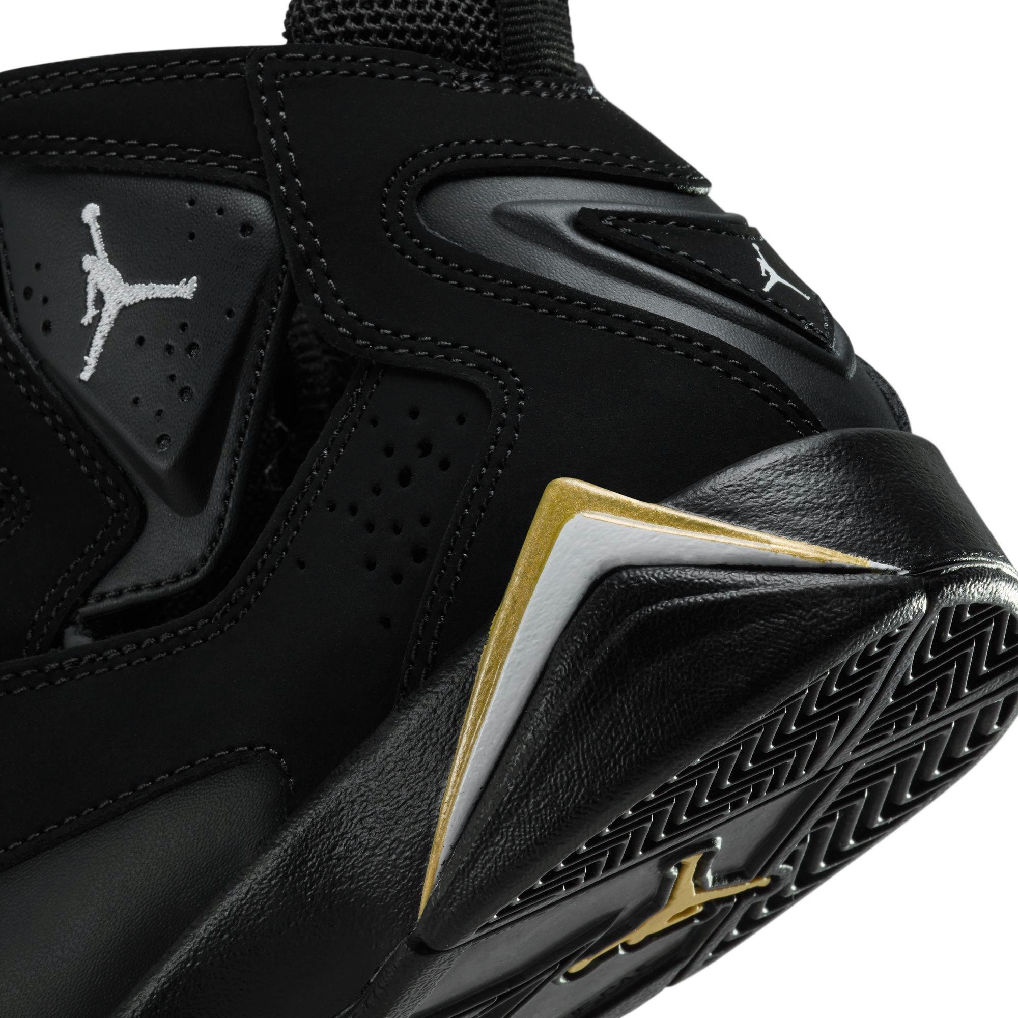 Jordan True Flight "Black/White/Metallic Gold" Grade School Boys' Shoe - BLACK/GOLD Thumbnail View 10