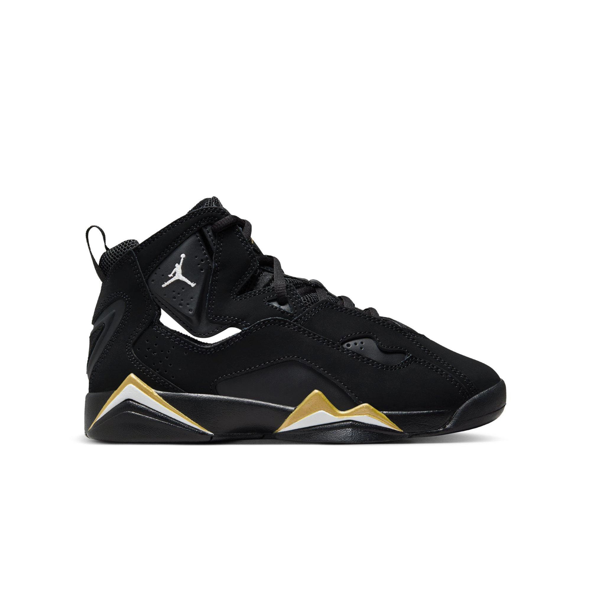 Jordan True Flight "Black/White/Metallic Gold" Grade School Boys' Shoe - BLACK/GOLD Thumbnail View 1