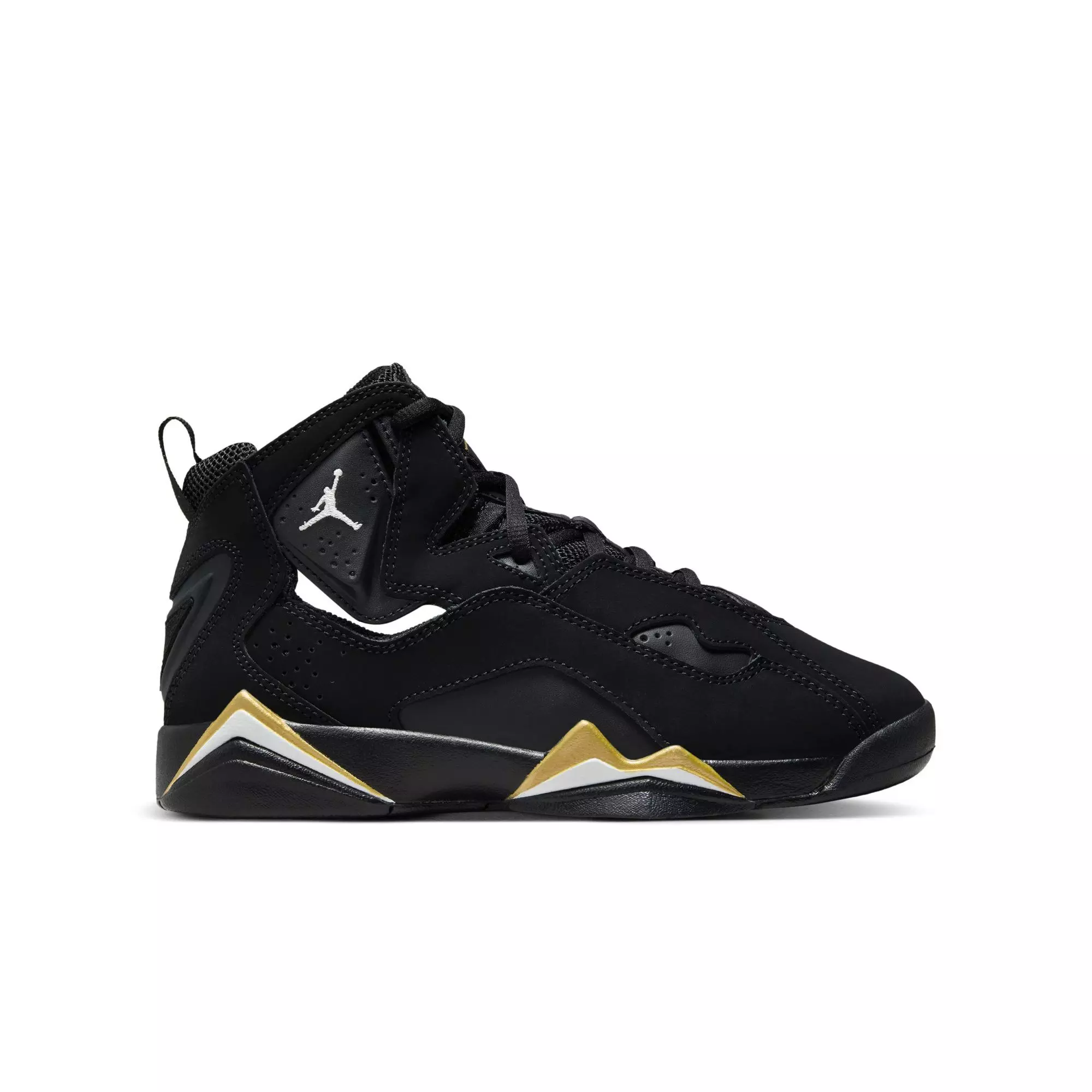 Jordan True Flight "Black/White/Metallic Gold" Grade School Boys' Shoe - BLACK/GOLD