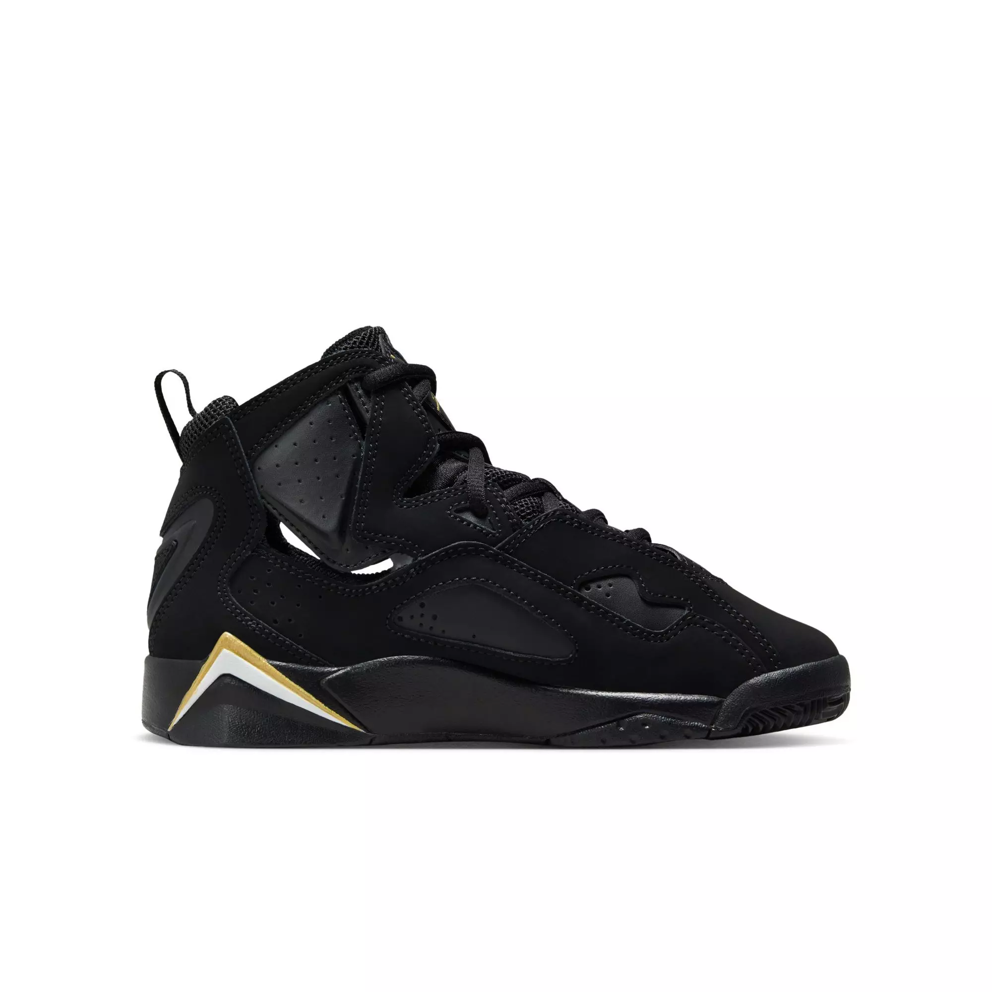 Jordan True Flight "Black/White/Metallic Gold" Grade School Boys' Shoe - BLACK/GOLD