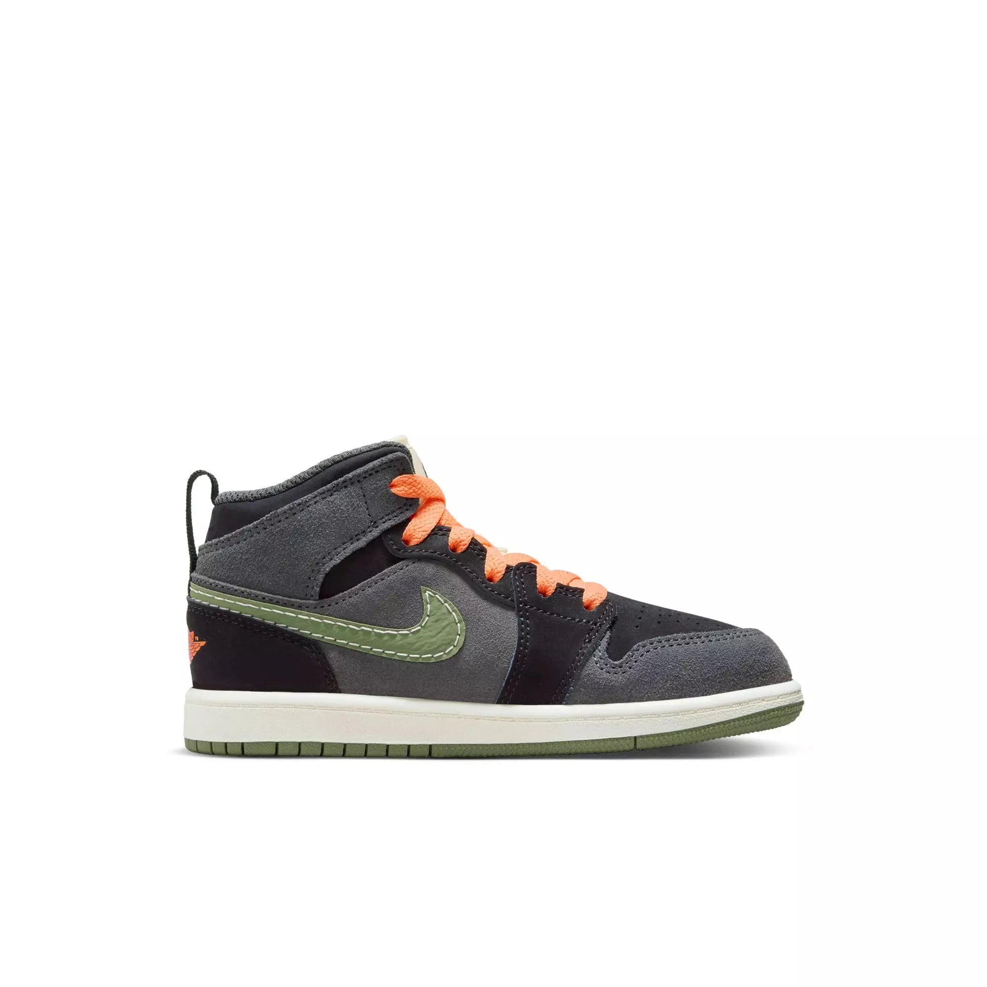Jordan 1 Mid SE Craft "Sky J Olive" Preschool Kids' Shoe - ANTHRACITE/SKY J OLIVE/BLACK