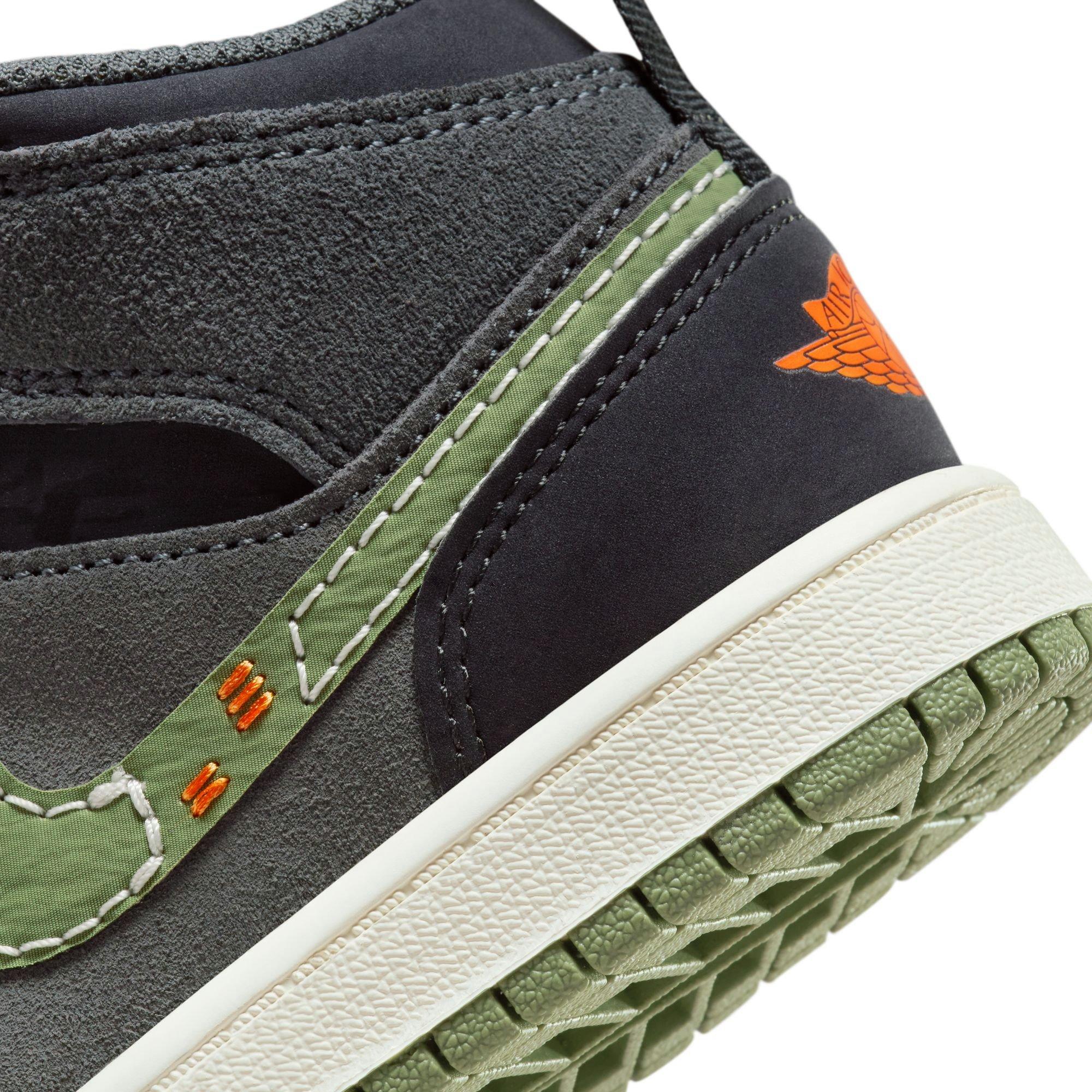 Jordan 1 Mid SE Craft "Sky J Olive" Preschool Kids' Shoe - ANTHRACITE/SKY J OLIVE/BLACK Thumbnail View 5