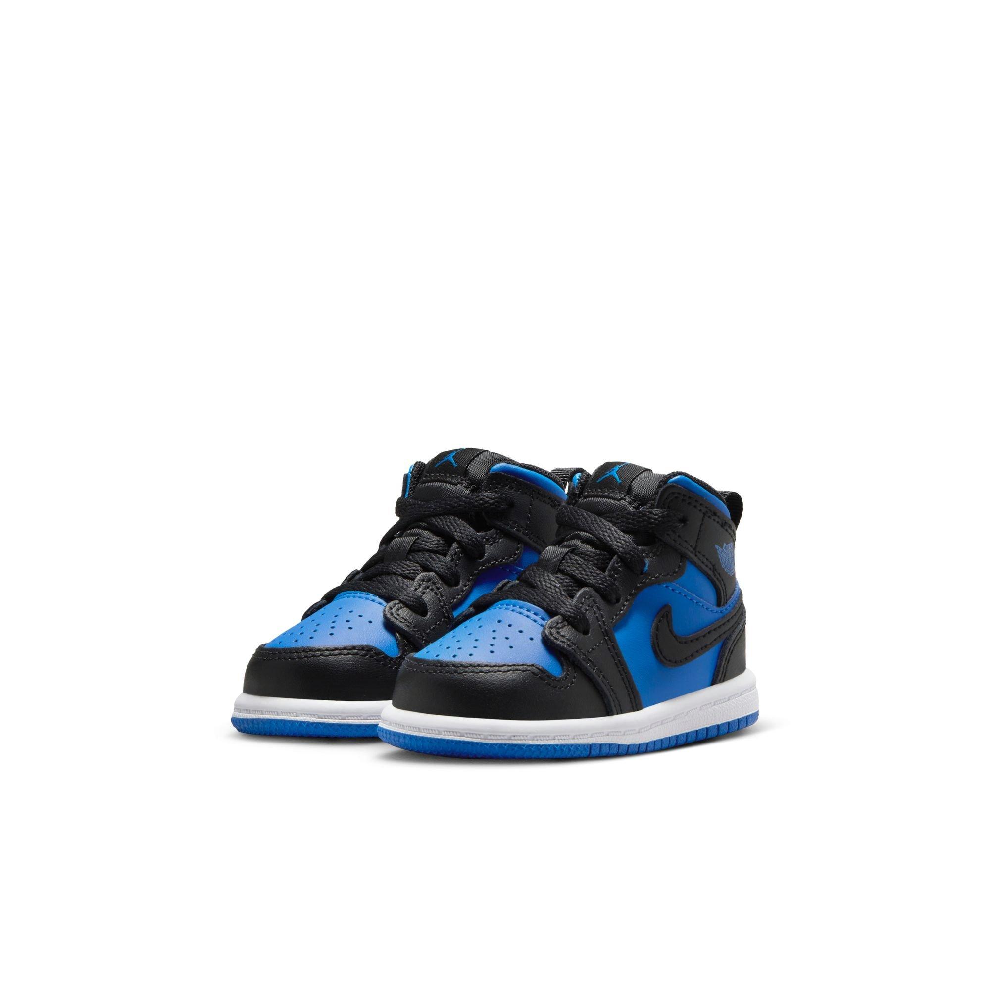 Jordan 1 Mid Toddler Boys' "Black/Royal/White" Shoe