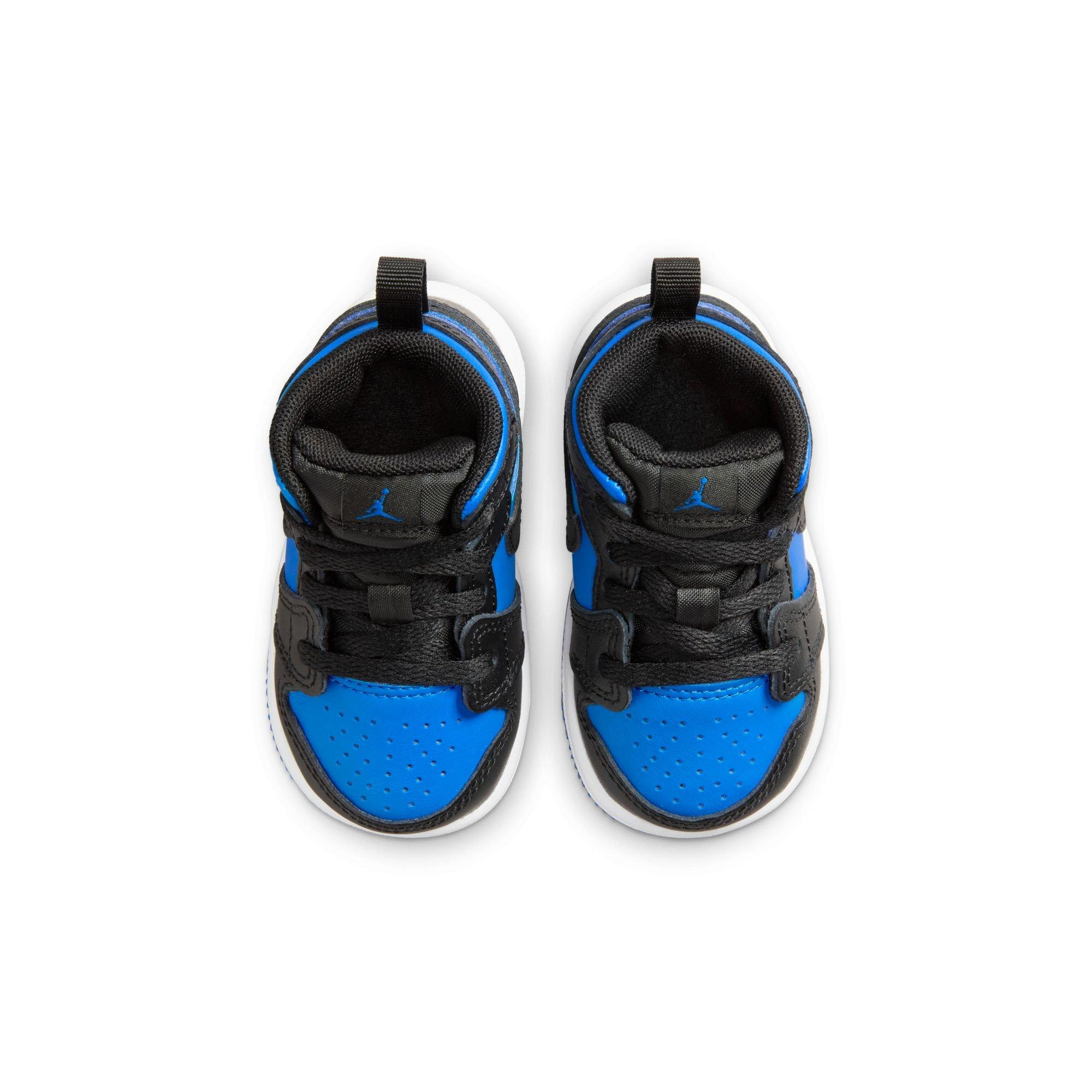 Jordan 1 Mid Toddler Boys' "Black/Royal/White" Shoe