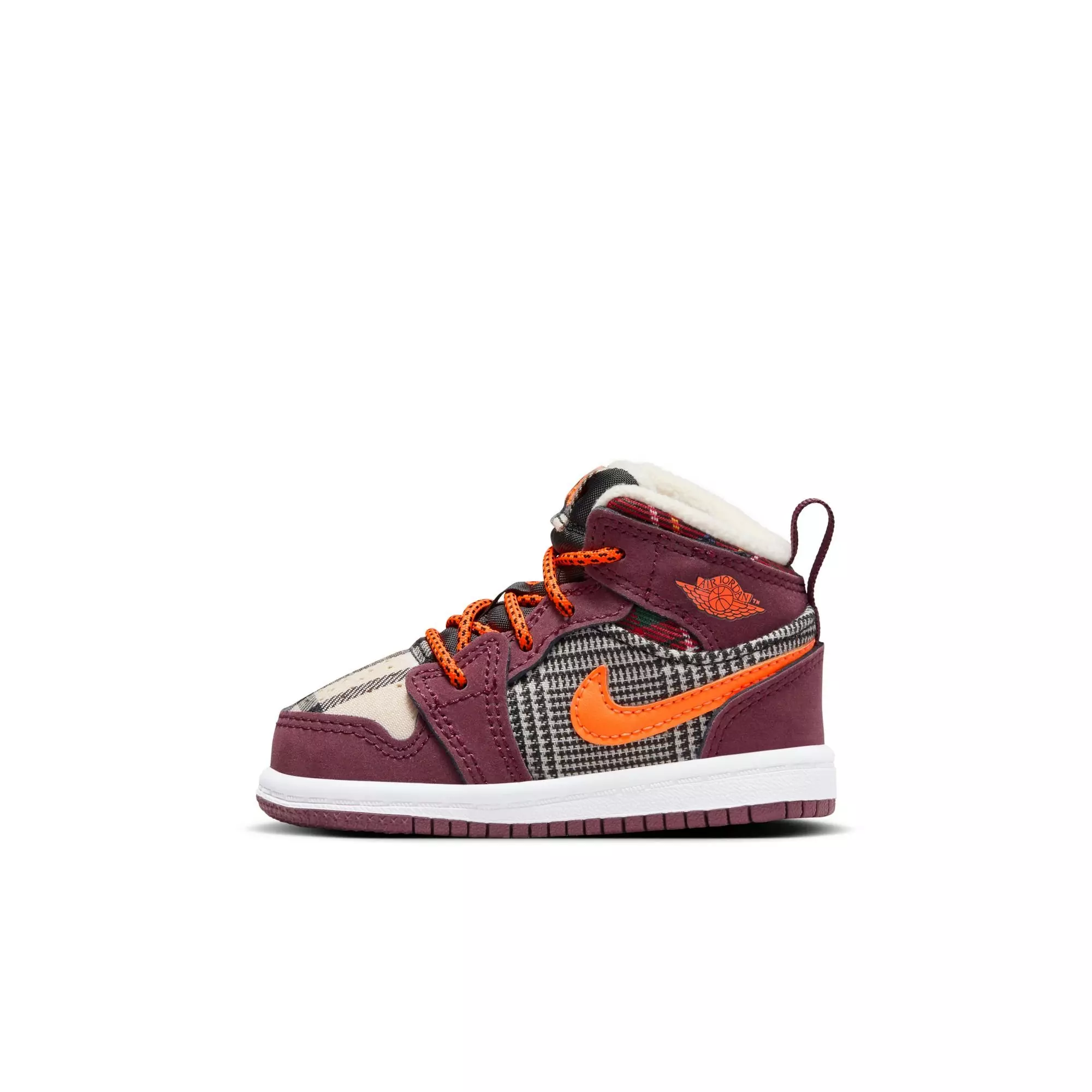 Jordan 1 Mid SE "Night Maroon/Total Orange/Black/White" Toddler Kids' Shoe - BLACK/ORANGE