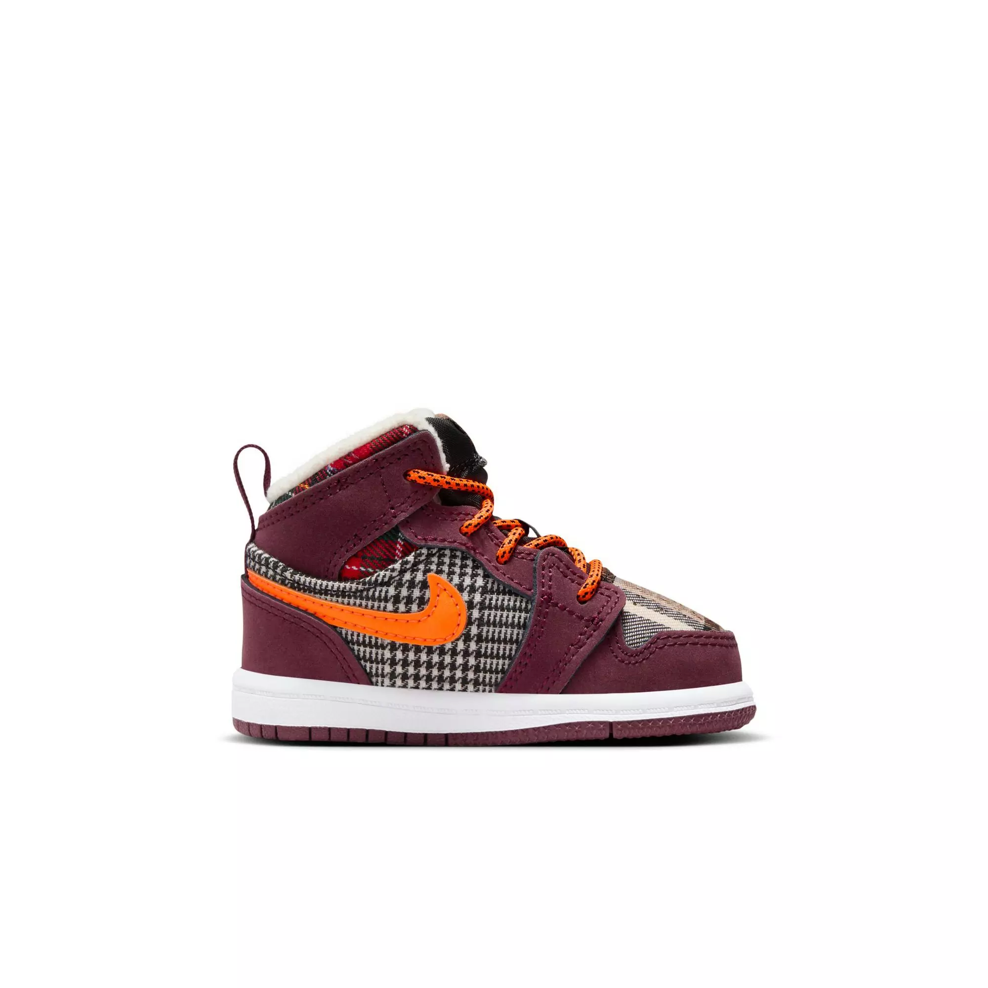 Jordan 1 Mid SE "Night Maroon/Total Orange/Black/White" Toddler Kids' Shoe - BLACK/ORANGE