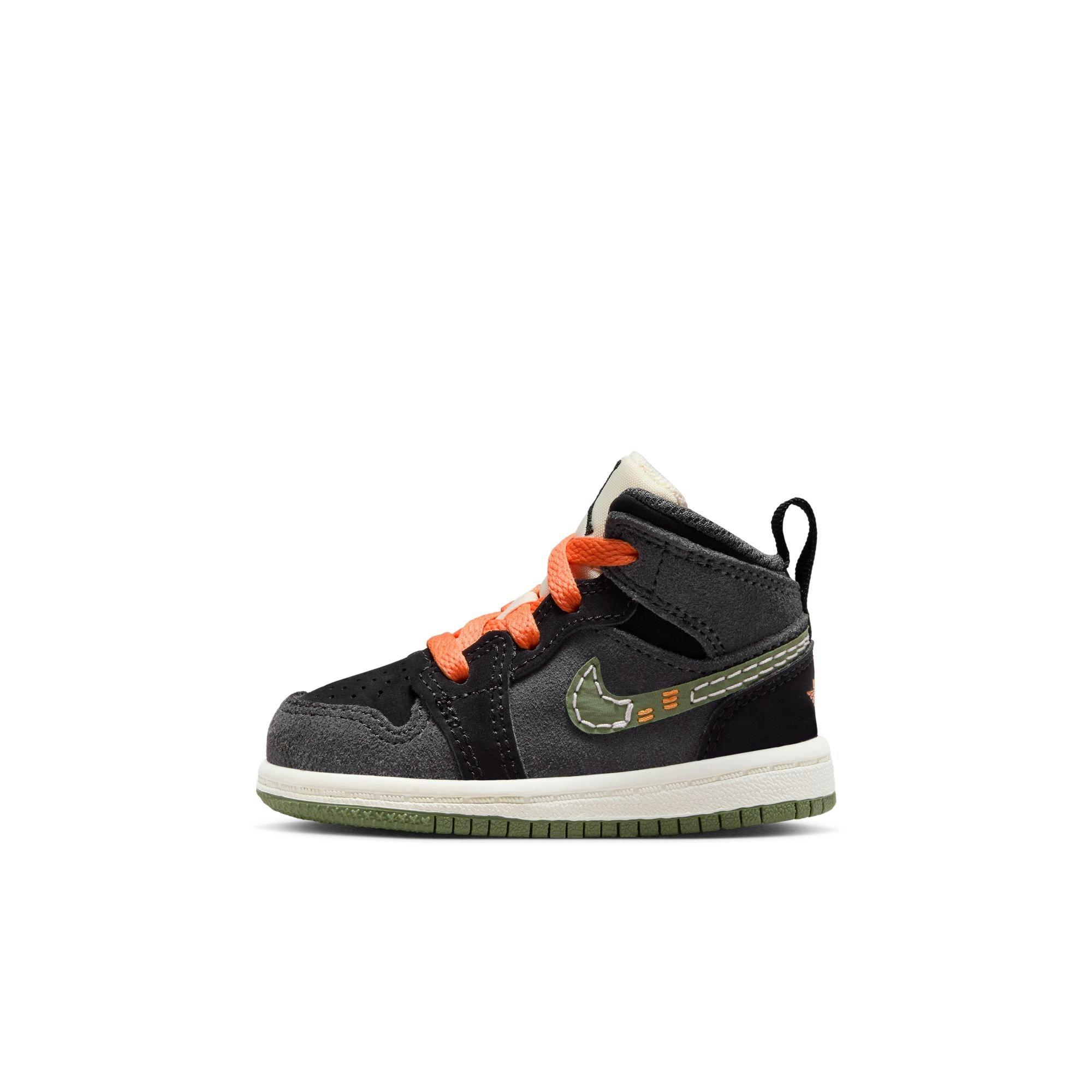 Jordan 1 Mid SE Craft "Sky J Olive" Toddler Kids' Shoe - ANTHRACITE/SKY J OLIVE/BLACK Thumbnail View 5