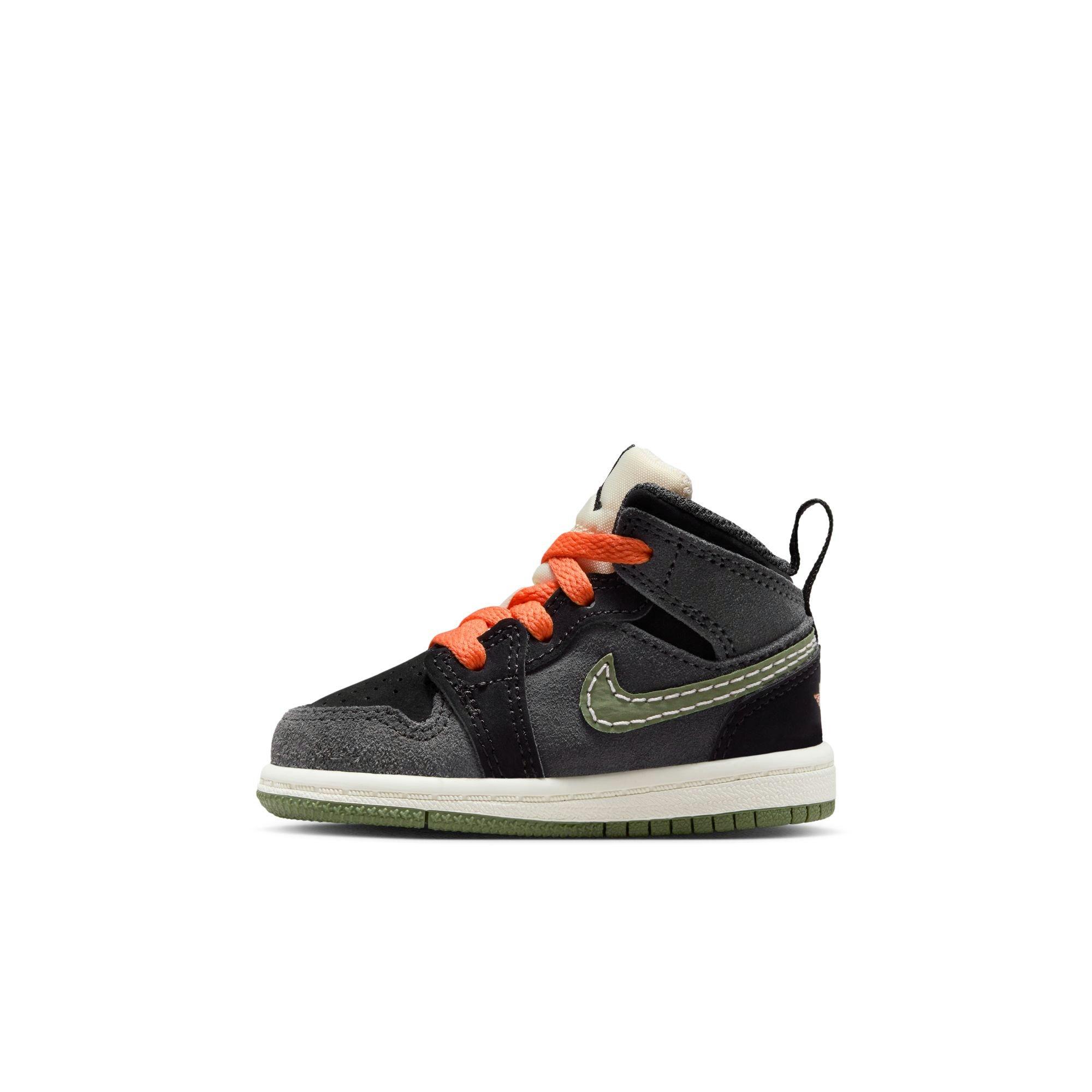 Jordan 1 Mid SE Craft "Sky J Olive" Toddler Kids' Shoe - ANTHRACITE/SKY J OLIVE/BLACK Thumbnail View 6