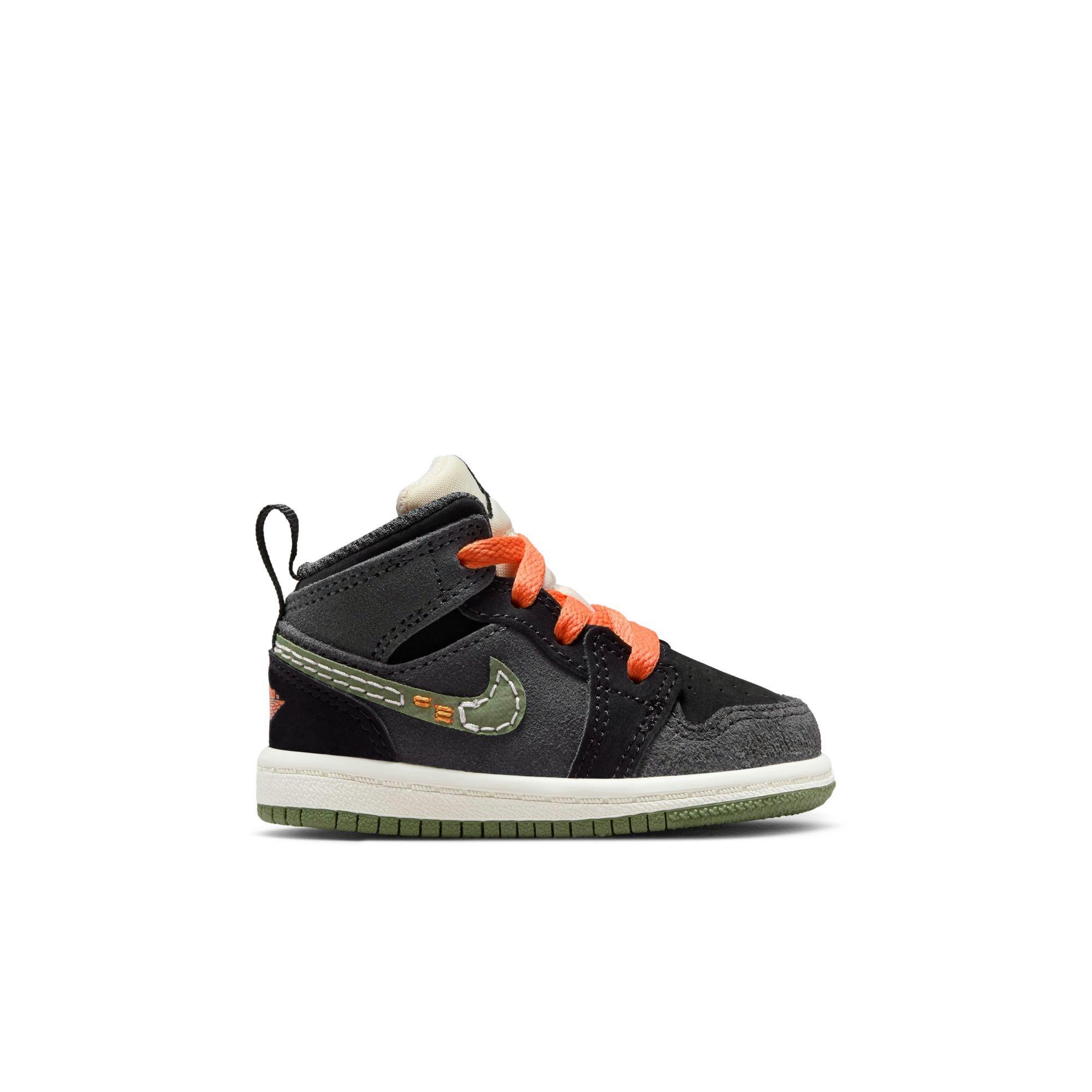 Jordan 1 Mid SE Craft "Sky J Olive" Toddler Kids' Shoe - ANTHRACITE/SKY J OLIVE/BLACK Thumbnail View 1