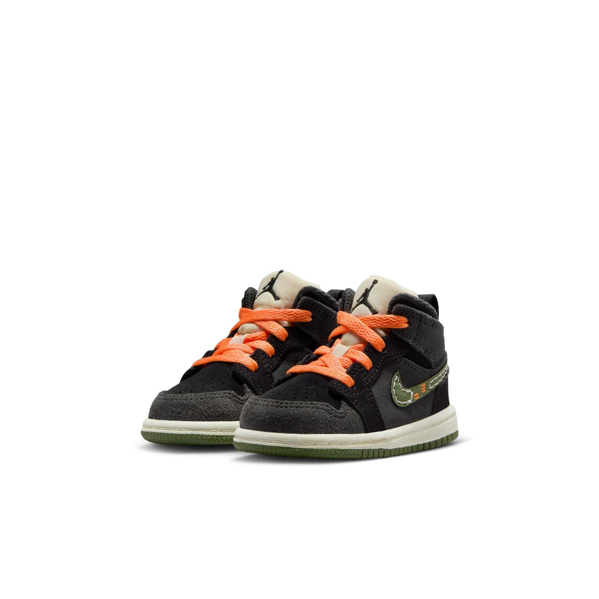 Jordan 1 Mid SE Craft "Sky J Olive" Toddler Kids' Shoe - ANTHRACITE/SKY J OLIVE/BLACK Thumbnail View 3