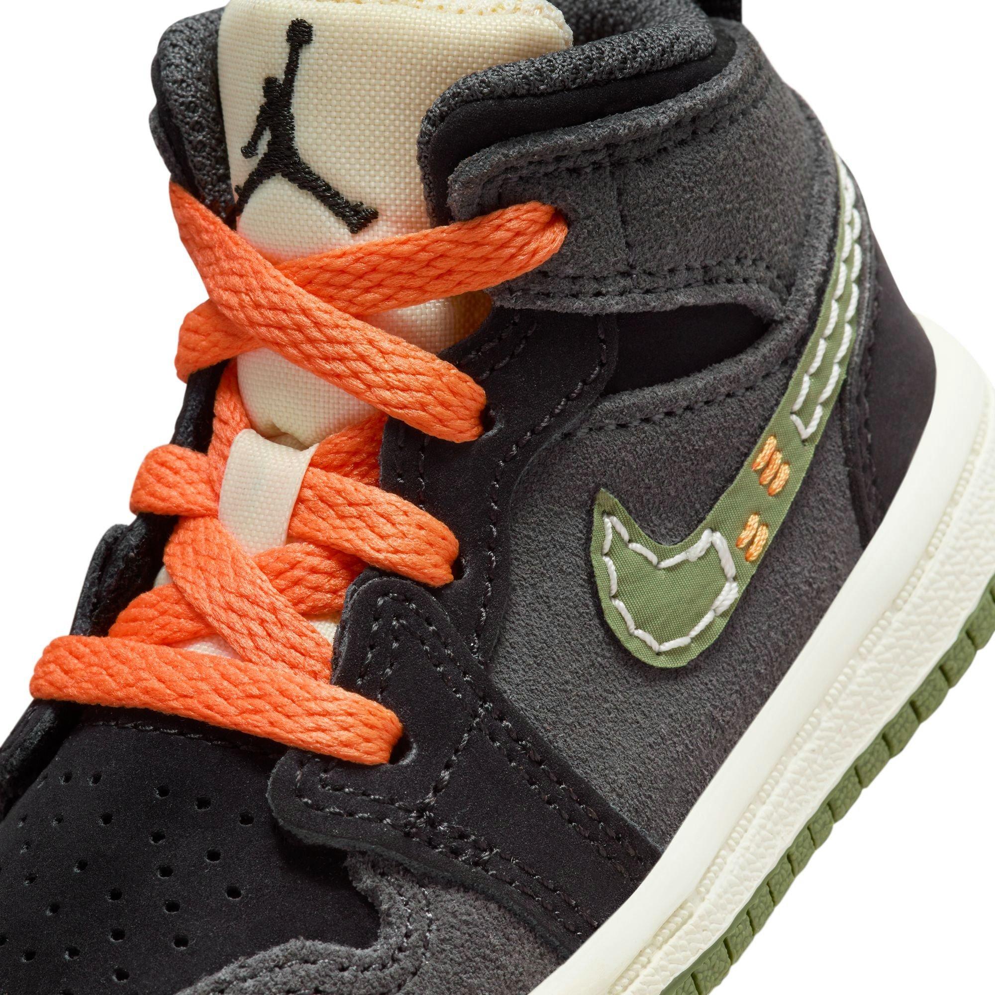 Jordan 1 Mid SE Craft "Sky J Olive" Toddler Kids' Shoe - ANTHRACITE/SKY J OLIVE/BLACK Thumbnail View 4