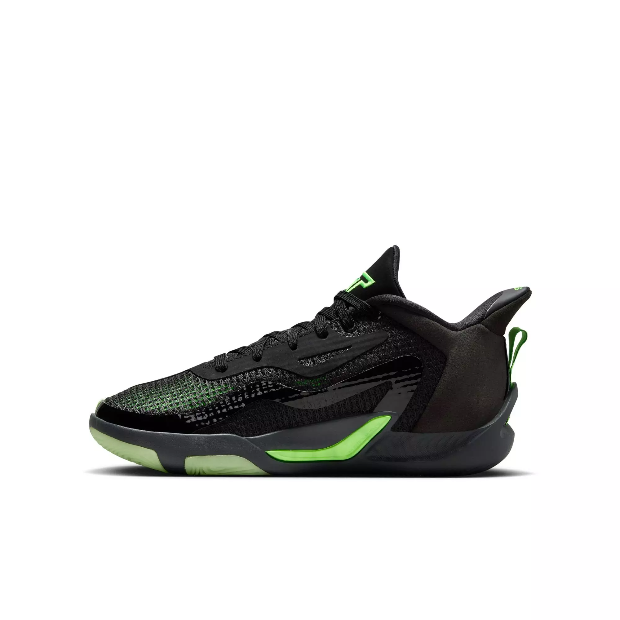 Jordan Tatum 1 "Black/Green Strike/Anthracite" Grade School Kids' Basketball Shoe - BLACK/GREEN STRIKE/ANTHRACITE