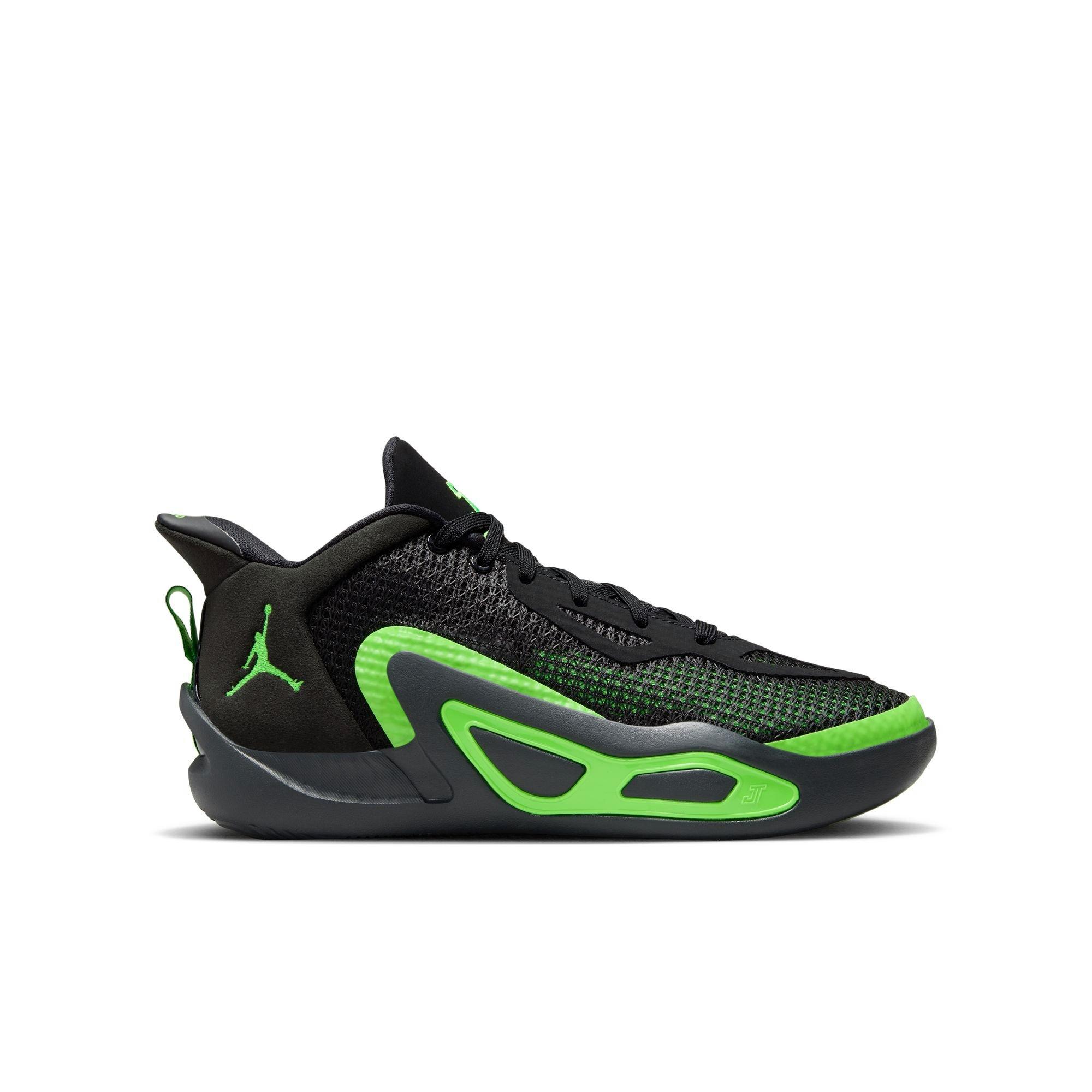 Jordan Tatum 1 "Black/Green Strike/Anthracite" Grade School Kids' Basketball Shoe - BLACK/GREEN STRIKE/ANTHRACITE Thumbnail View 1