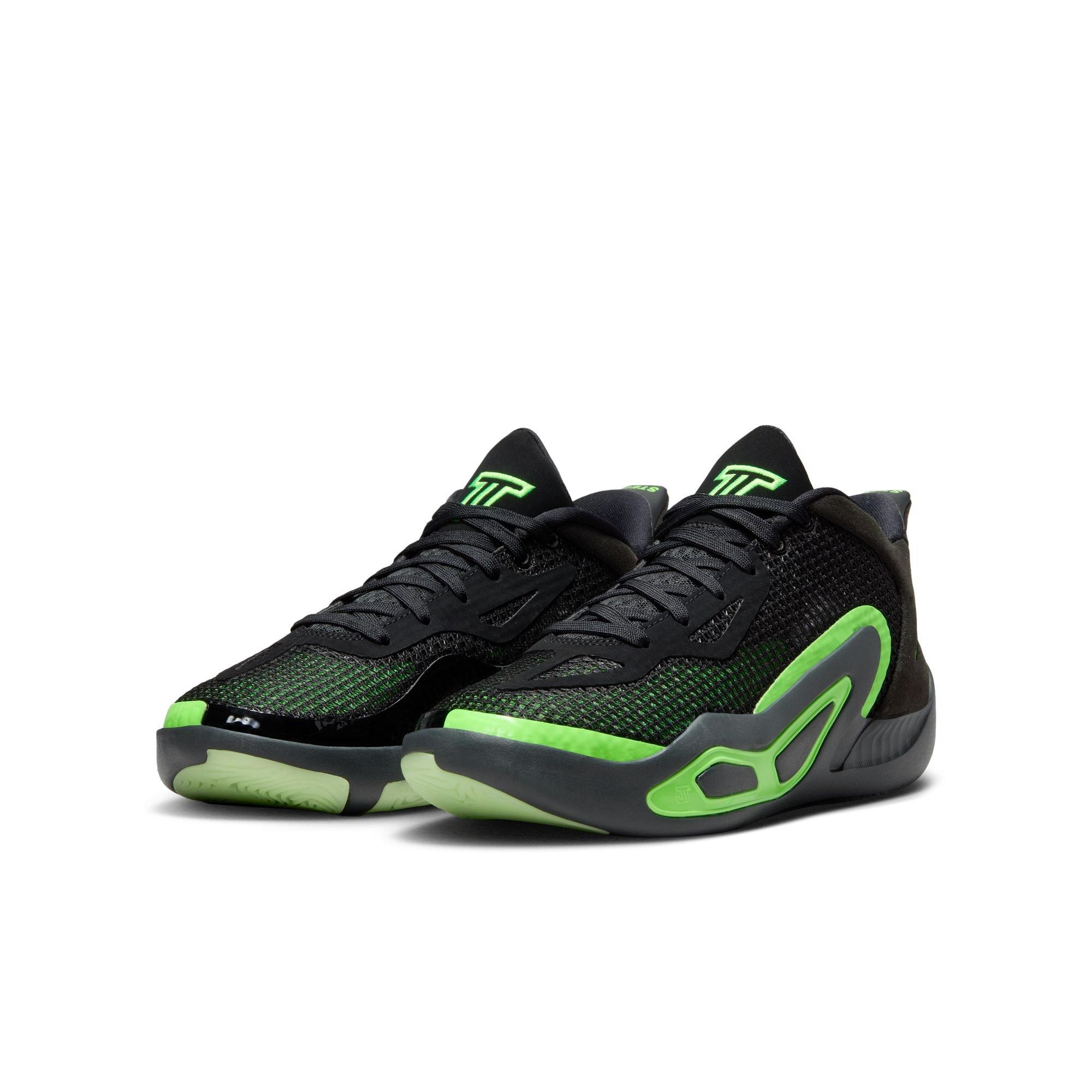 Jordan Tatum 1 "Black/Green Strike/Anthracite" Grade School Kids' Basketball Shoe - BLACK/GREEN STRIKE/ANTHRACITE Thumbnail View 3