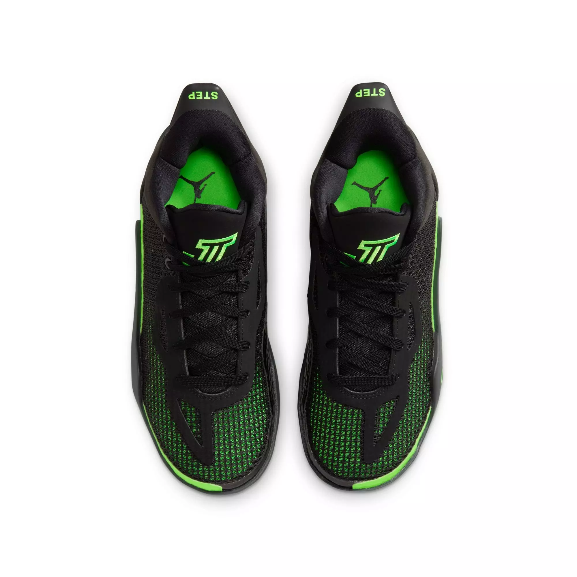 Jordan Tatum 1 "Black/Green Strike/Anthracite" Grade School Kids' Basketball Shoe - BLACK/GREEN STRIKE/ANTHRACITE