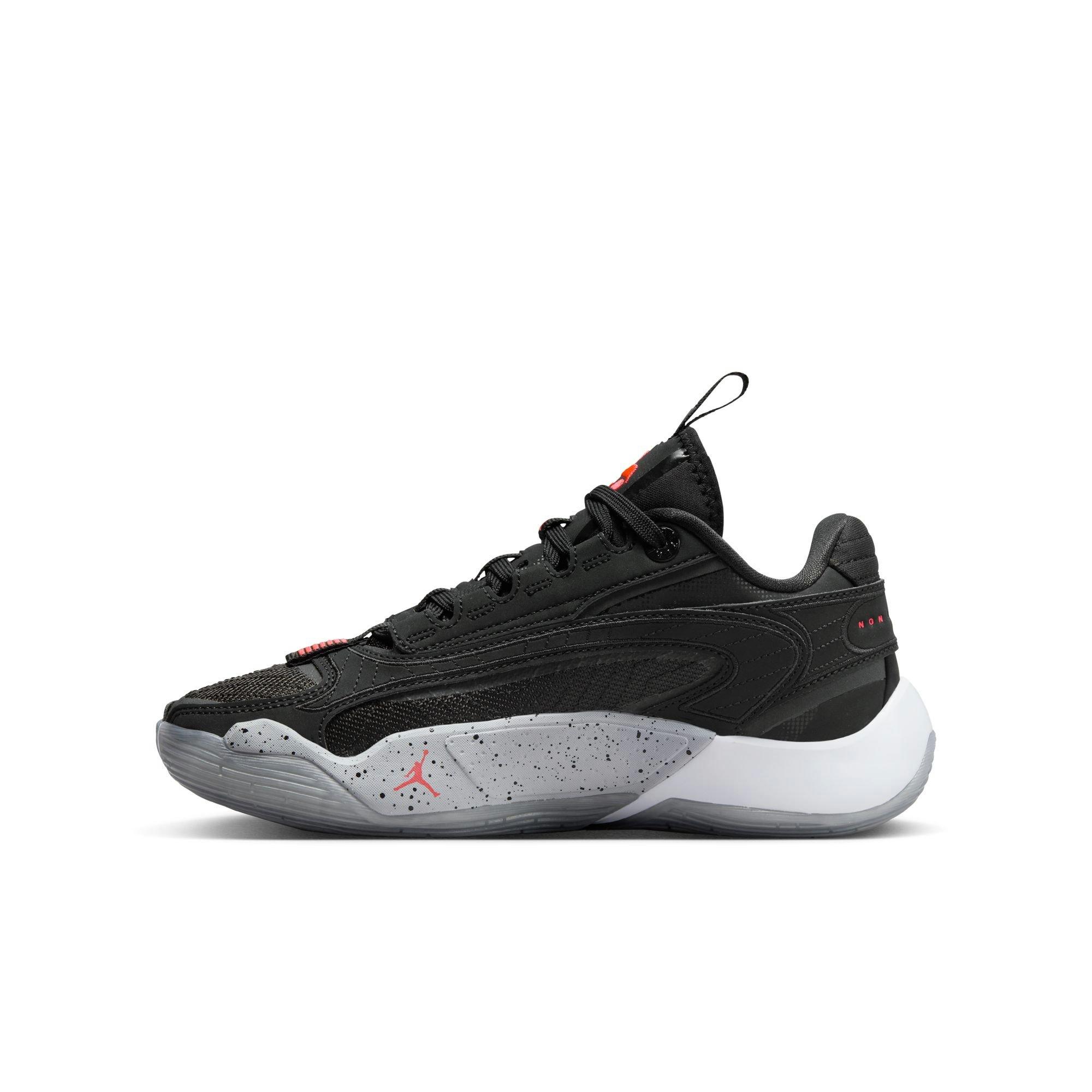 Jordan Luka 2 "Black Wolf Grey" Grade School Kids' Basketball Shoe - BLACK/BRIGHT CRIMSON/WOLF GREY Thumbnail View 7