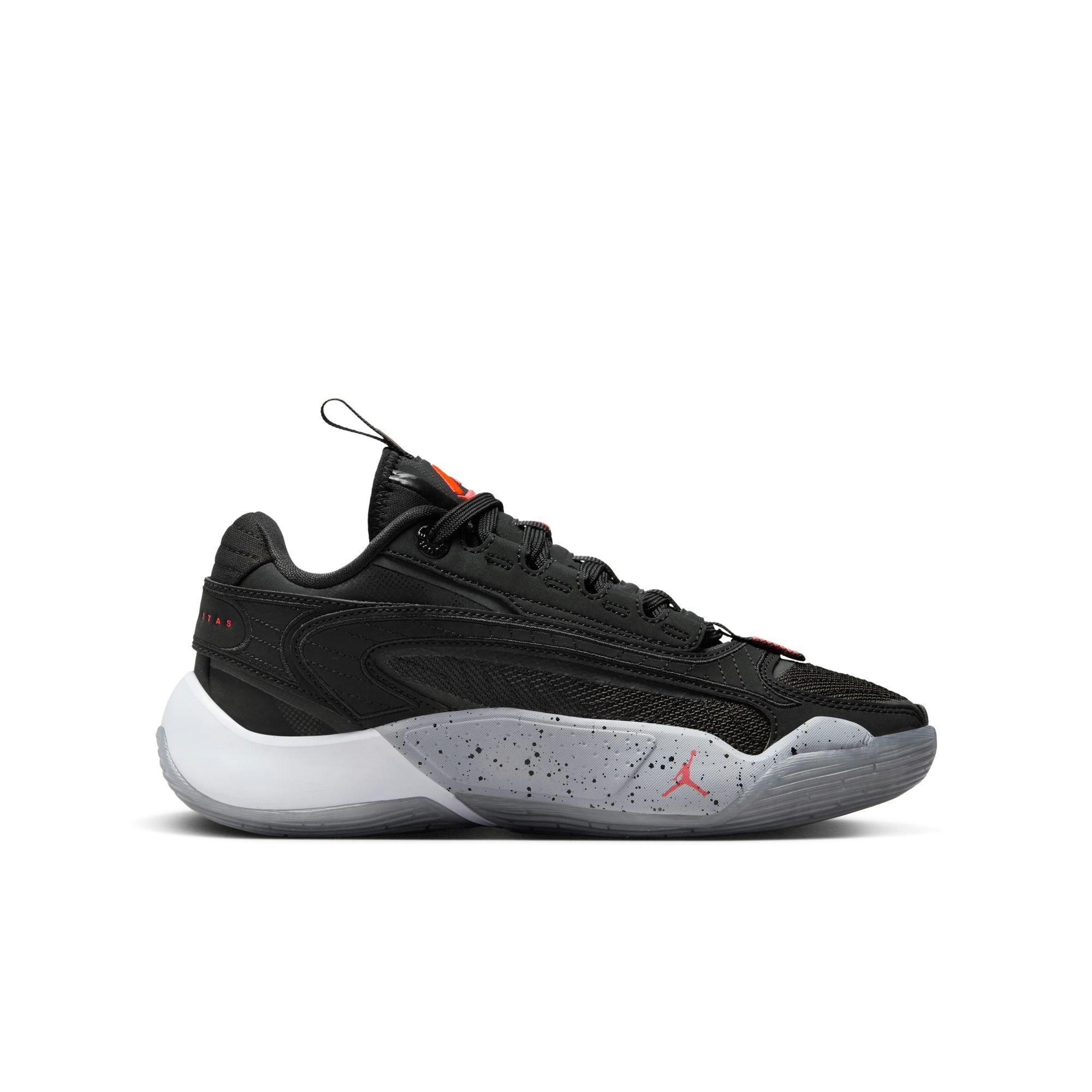 Jordan Luka 2 "Black Wolf Grey" Grade School Kids' Basketball Shoe - BLACK/BRIGHT CRIMSON/WOLF GREY Thumbnail View 2