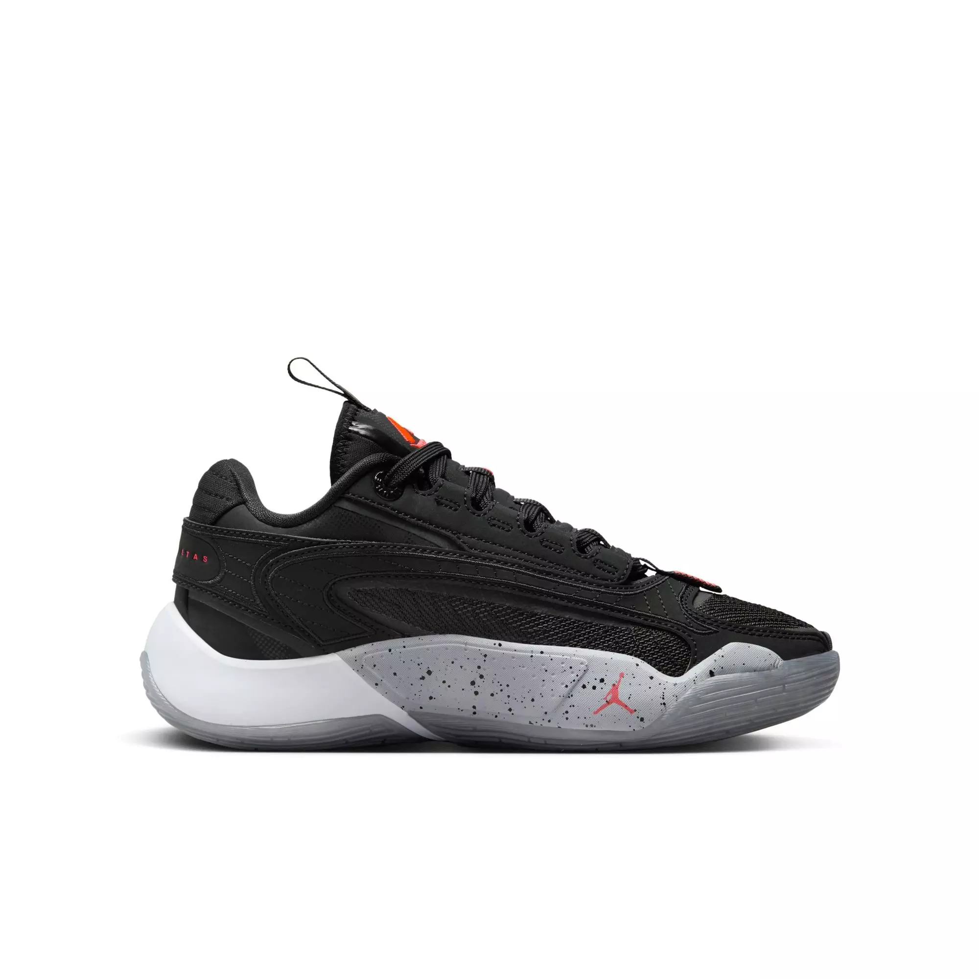 Jordan Luka 2 "Black Wolf Grey" Grade School Kids' Basketball Shoe - BLACK/BRIGHT CRIMSON/WOLF GREY