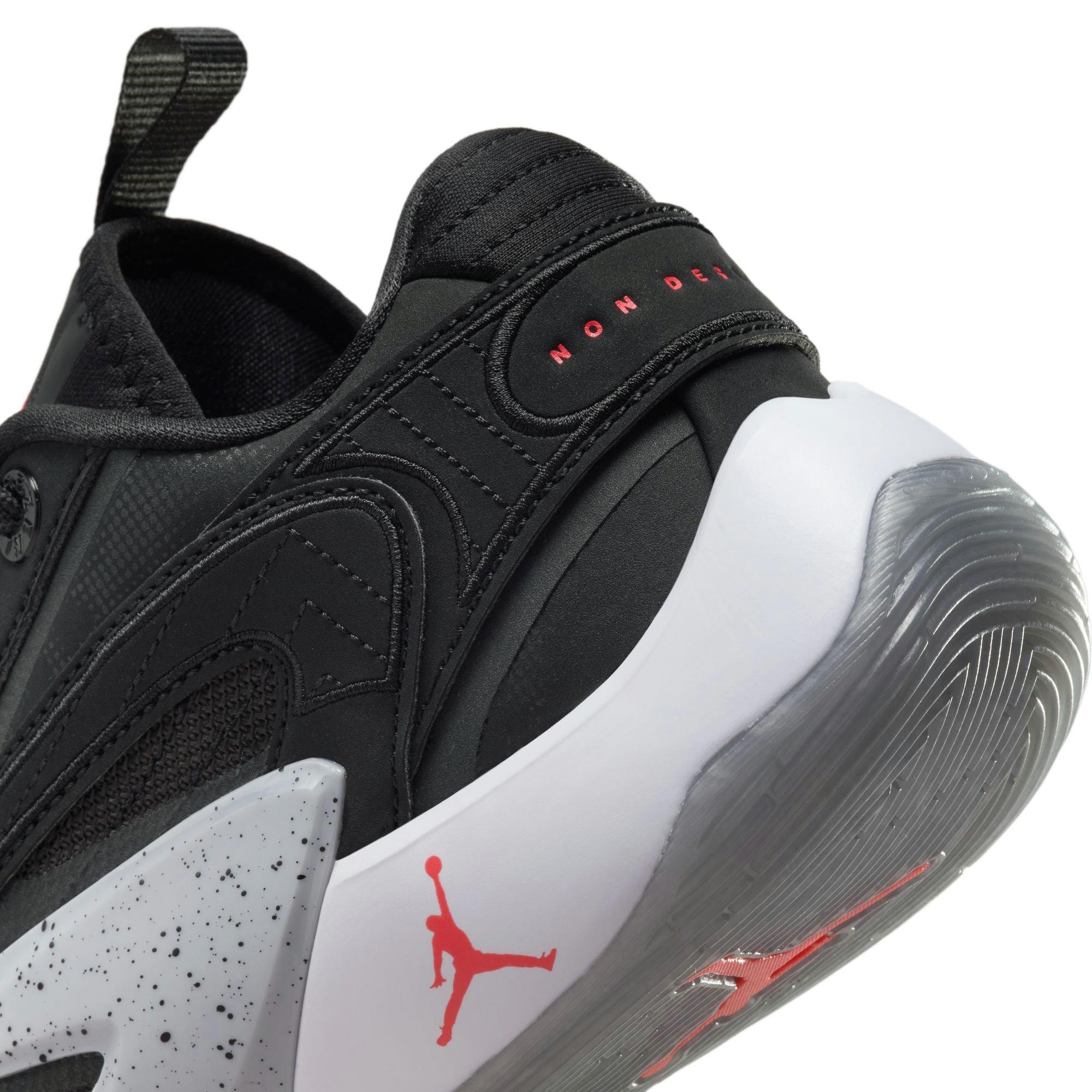 Jordan Luka 2 "Black Wolf Grey" Grade School Kids' Basketball Shoe - BLACK/BRIGHT CRIMSON/WOLF GREY Thumbnail View 3