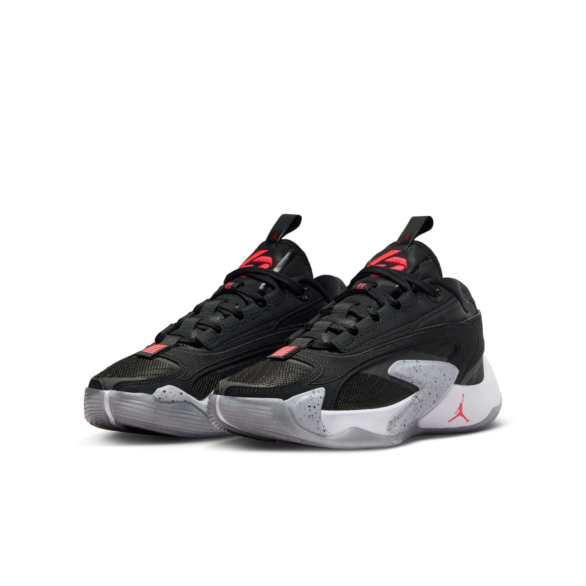 Jordan Luka 2 "Black Wolf Grey" Grade School Kids' Basketball Shoe - BLACK/BRIGHT CRIMSON/WOLF GREY Thumbnail View 5