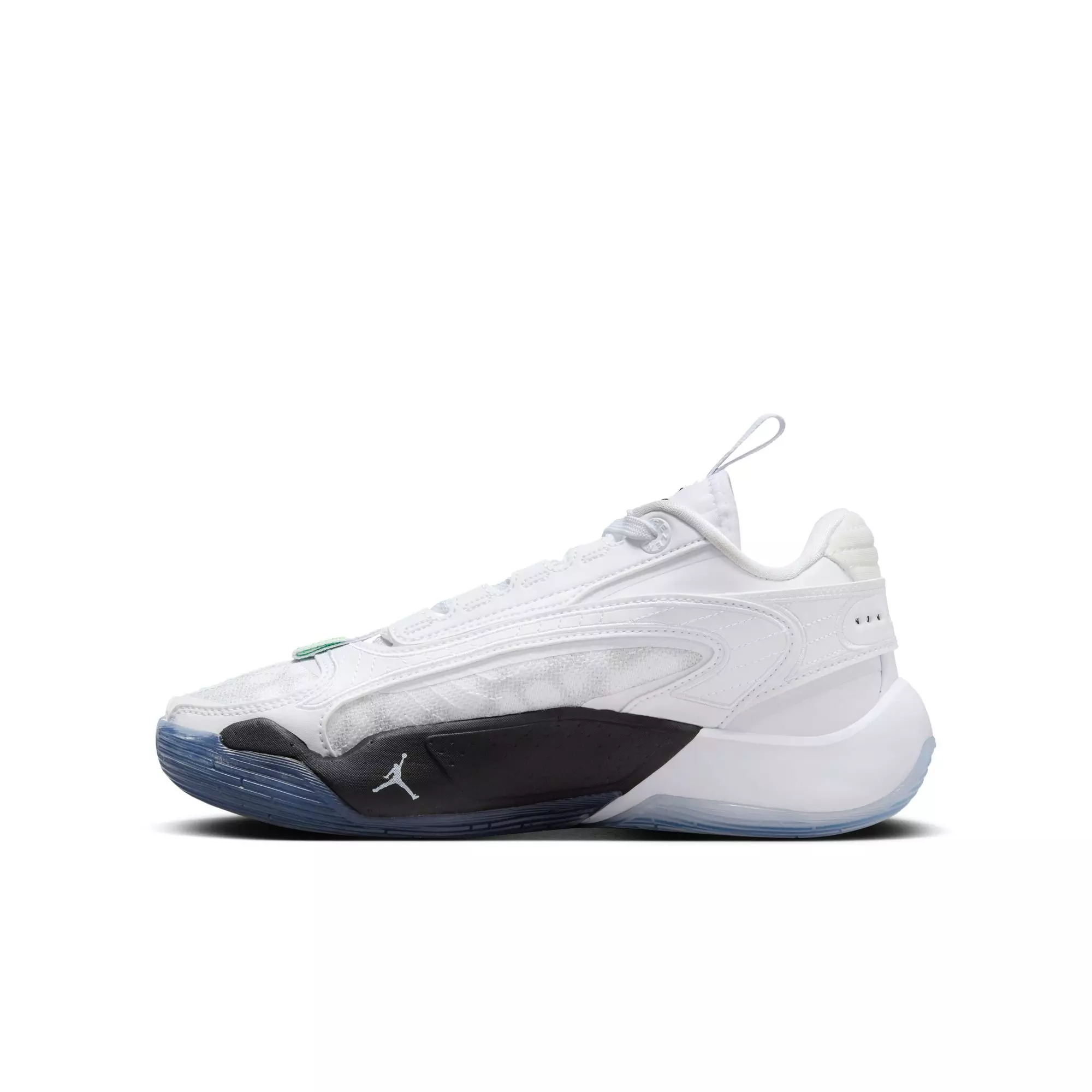 Jordan Luka 2 "Trick Shot" Grade School Kids' Basketball Shoe - WHITE/BLACK/GREEN STRIKE