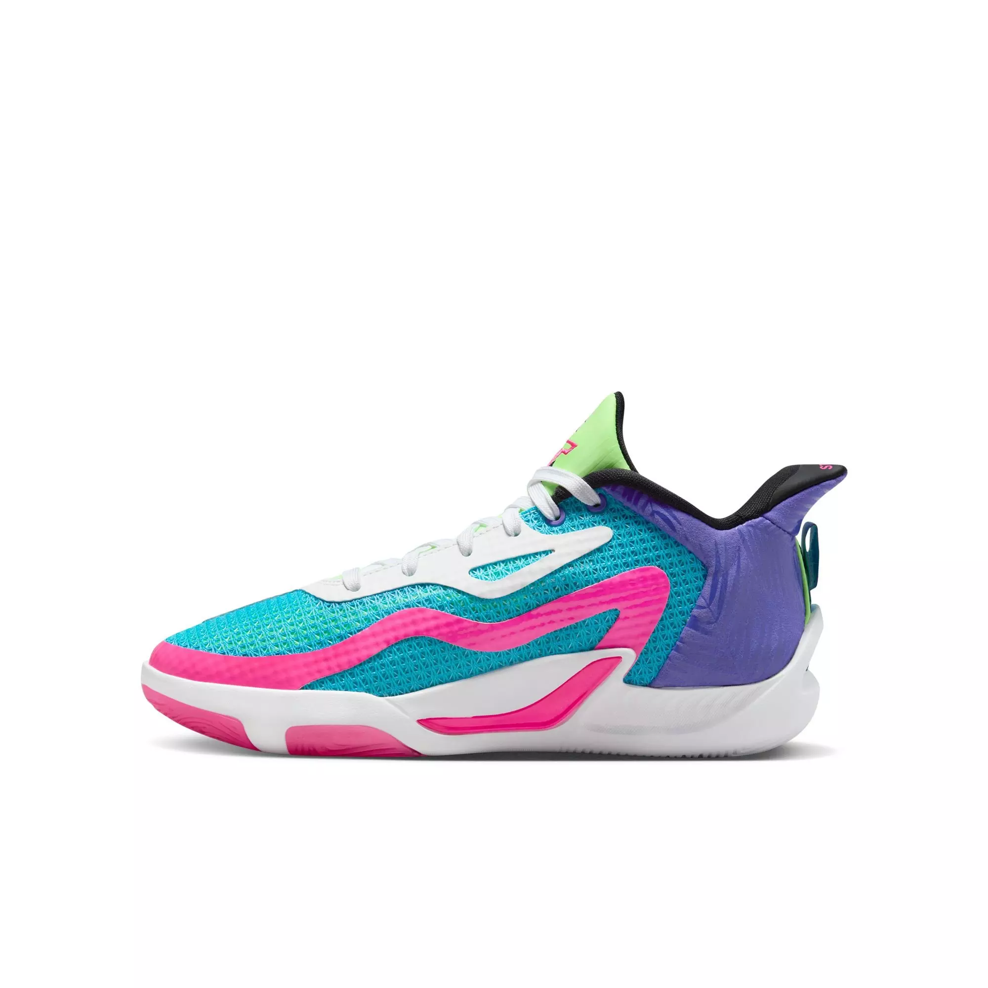 Jordan Tatum 1 "Wave Runner" Grade School Kids' Basketball Shoe - LAGOON PULSE/PINK BLAST/PSYCHIC PURPLE