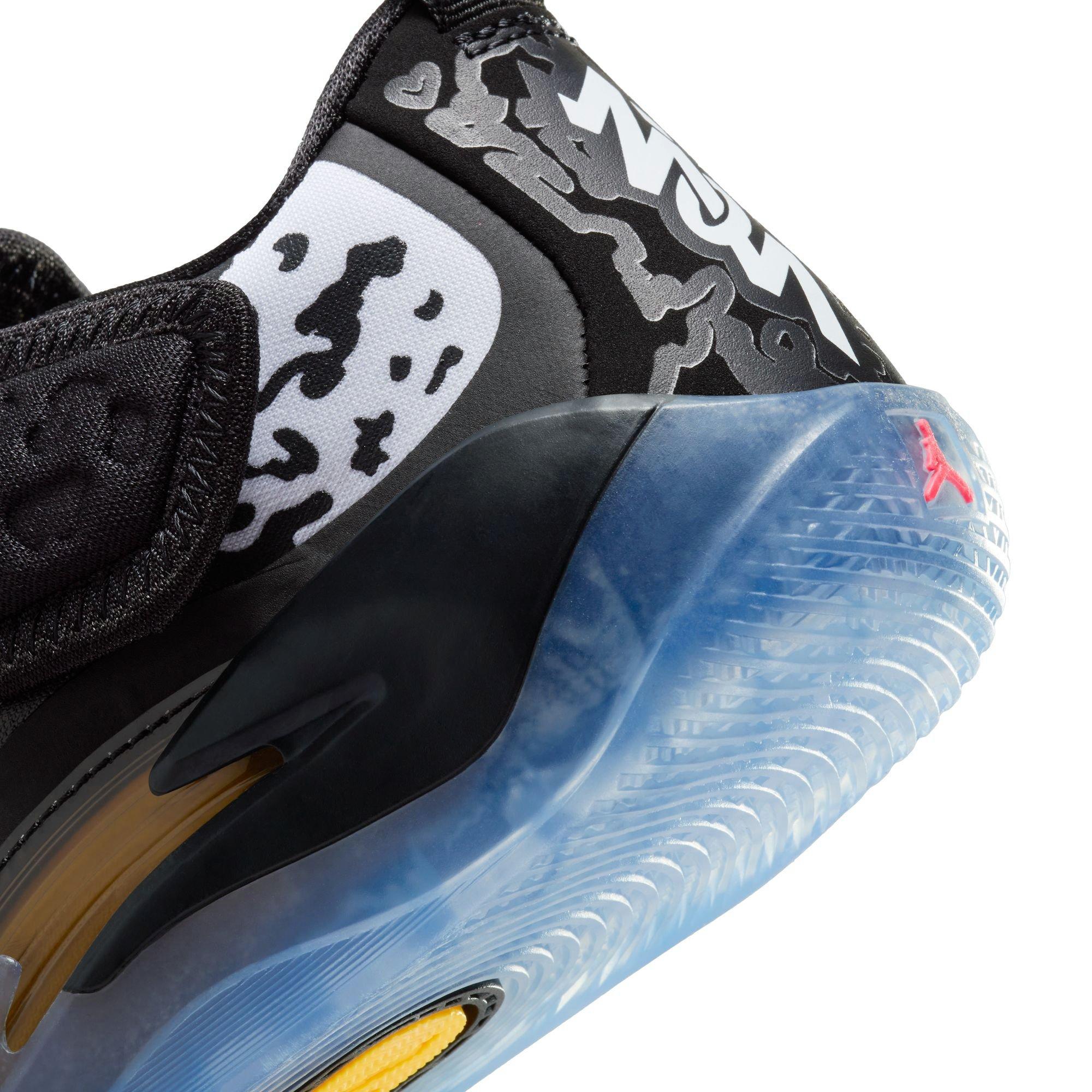 Jordan Zion 3 "Black/White" Preschool Kids' Basketball Shoe - BLACK/WHITE/LASER ORANGE Thumbnail View 5