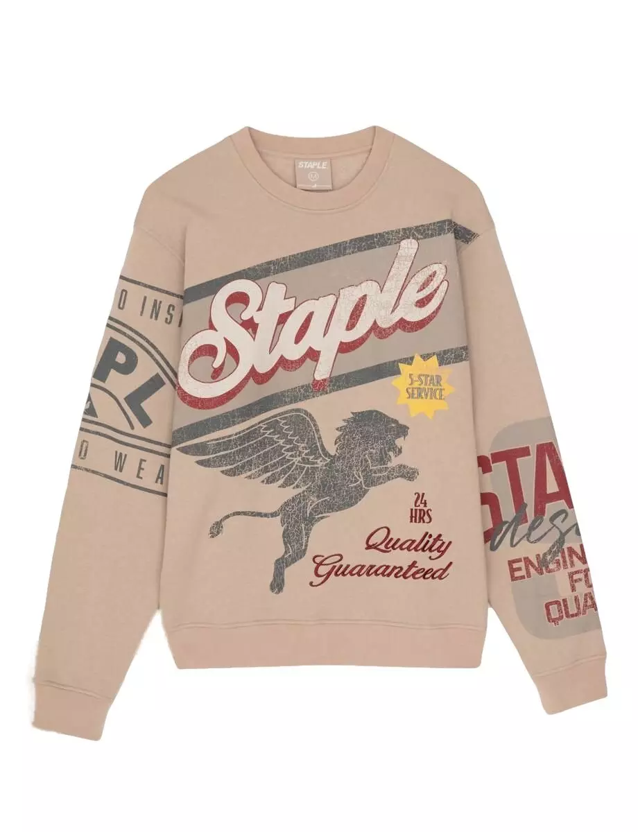 Staple Men's Gryphon Crewneck Sweatshirt - KHAKI