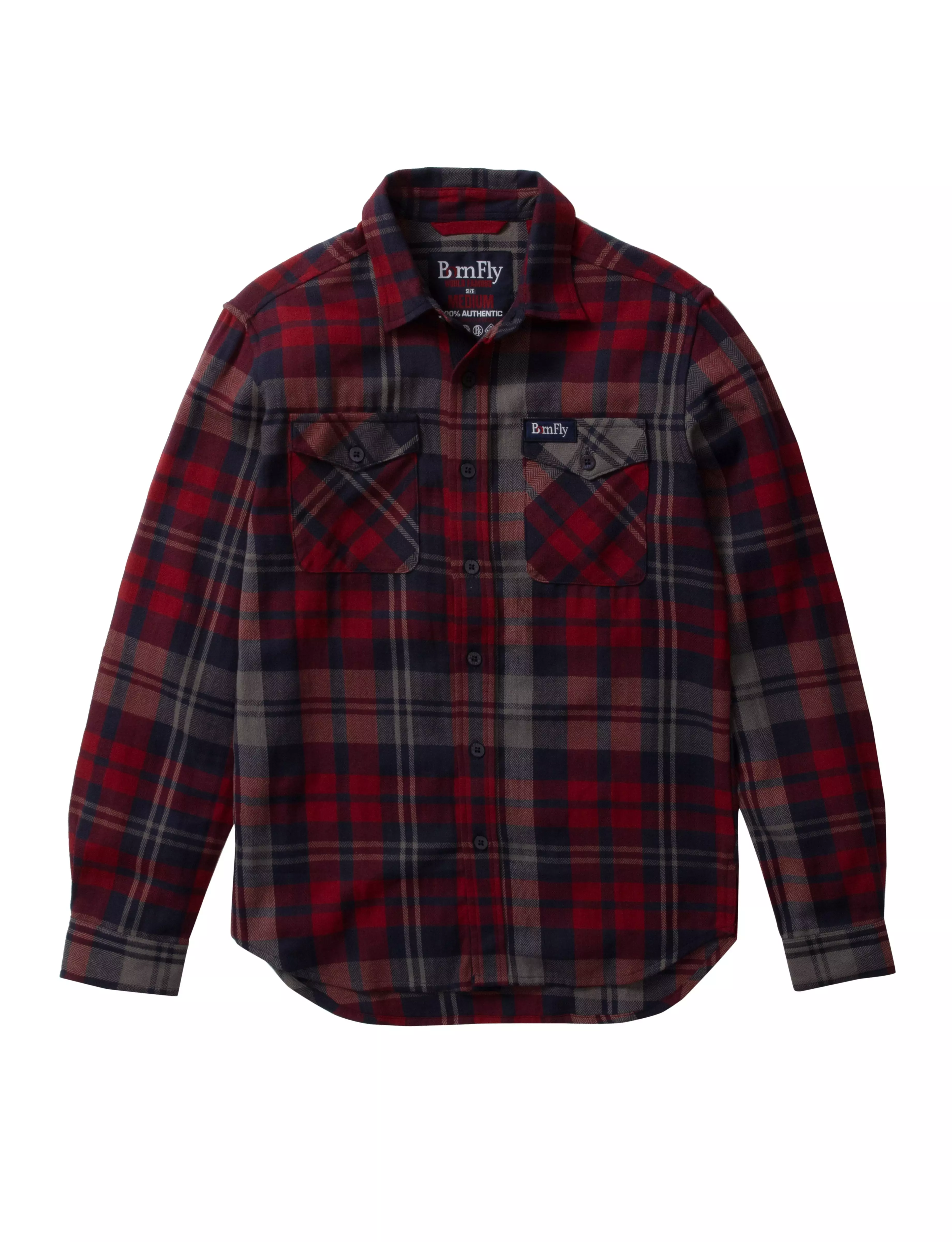 Born Fly Men's Flystar Plaid Woven Shirt - NAVY