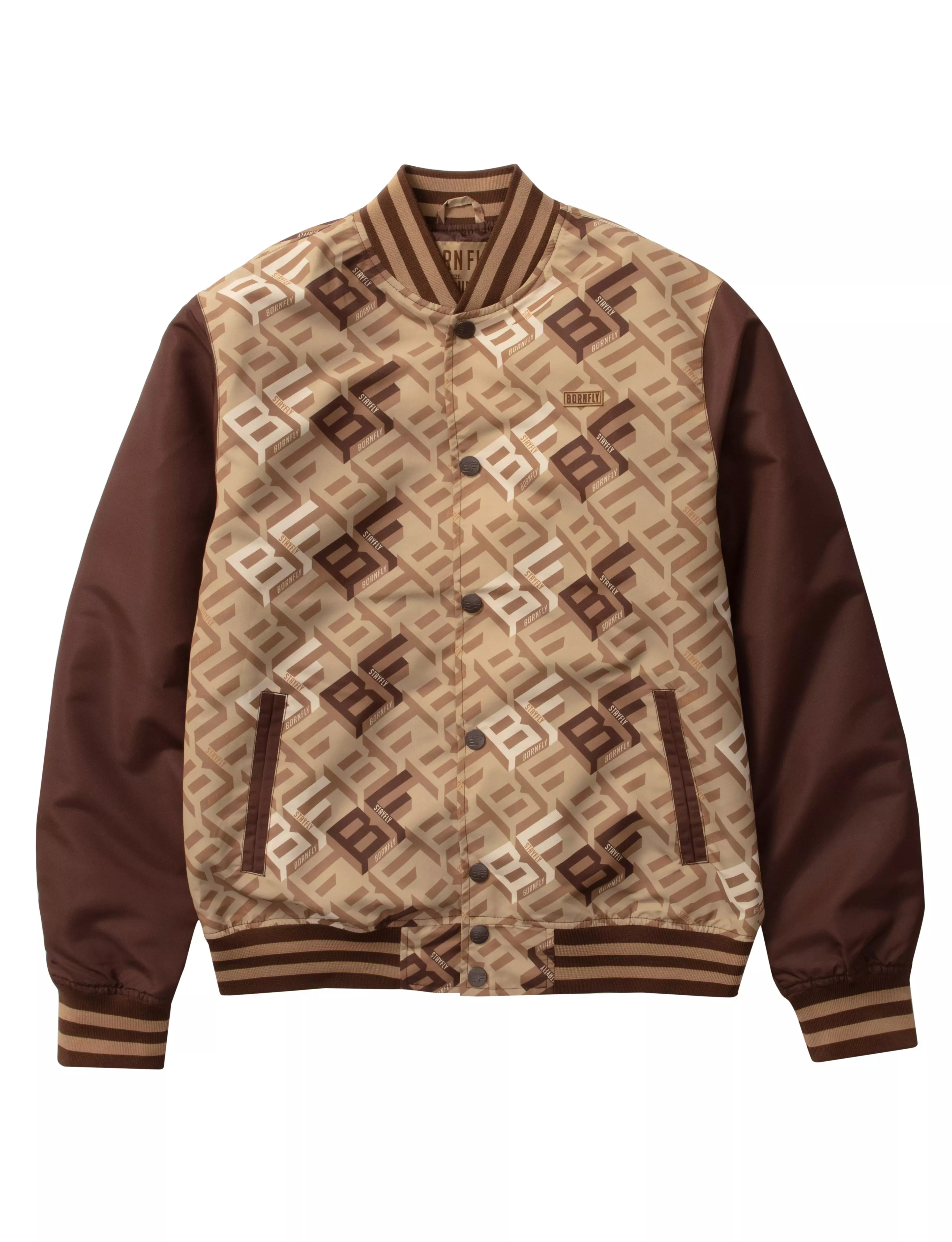 Born Fly Men's Louie Varsity Jacket - BROWN
