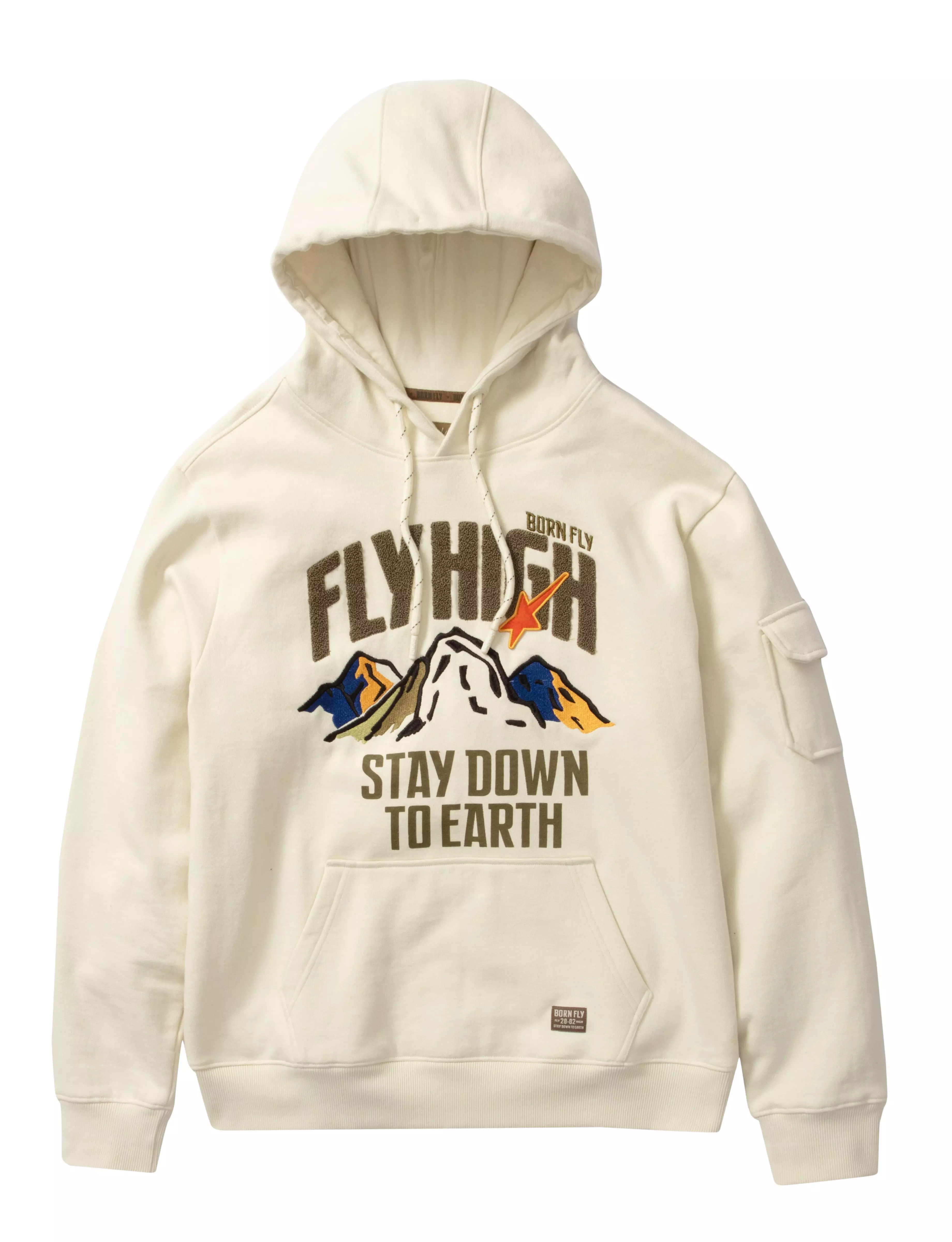 Born Fly Men's Grand Tetons Hoodie - CREAM
