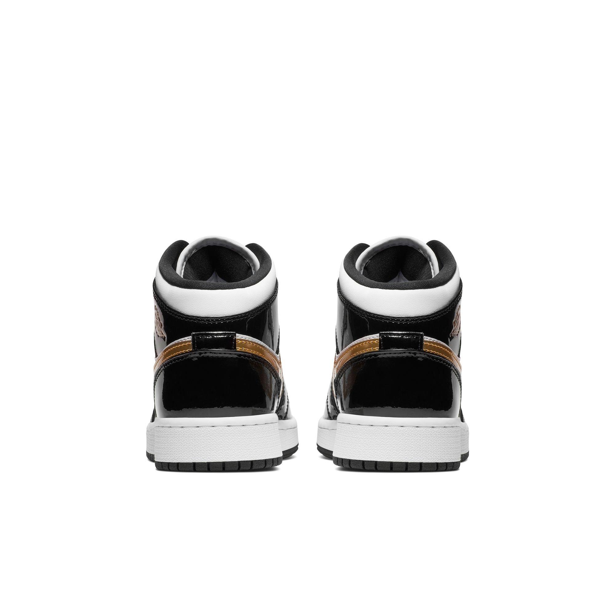 Jordan 1 Mid SE Grade School Kids' "Black Gold" Shoe