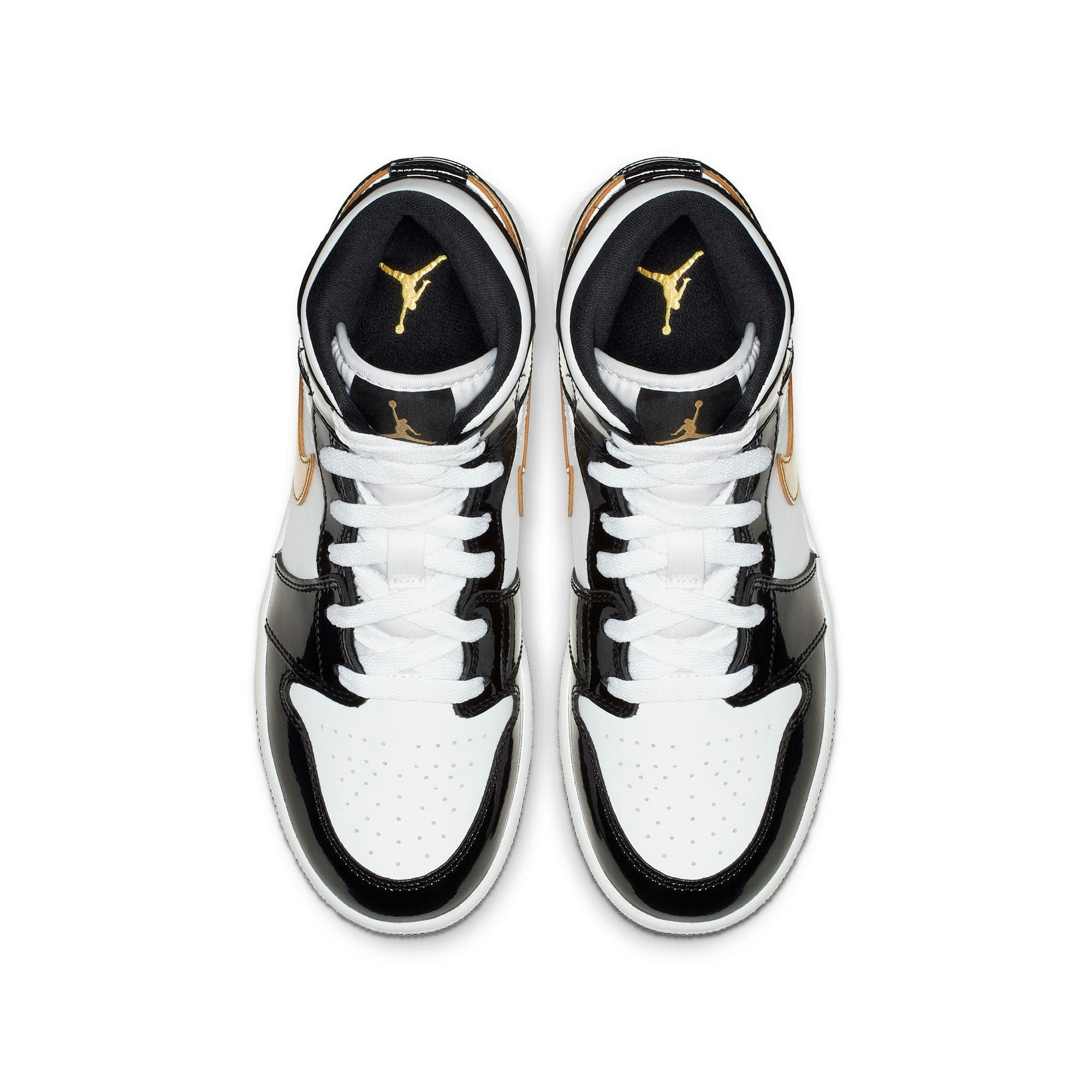 Jordan 1 Mid SE Grade School Kids' "Black Gold" Shoe